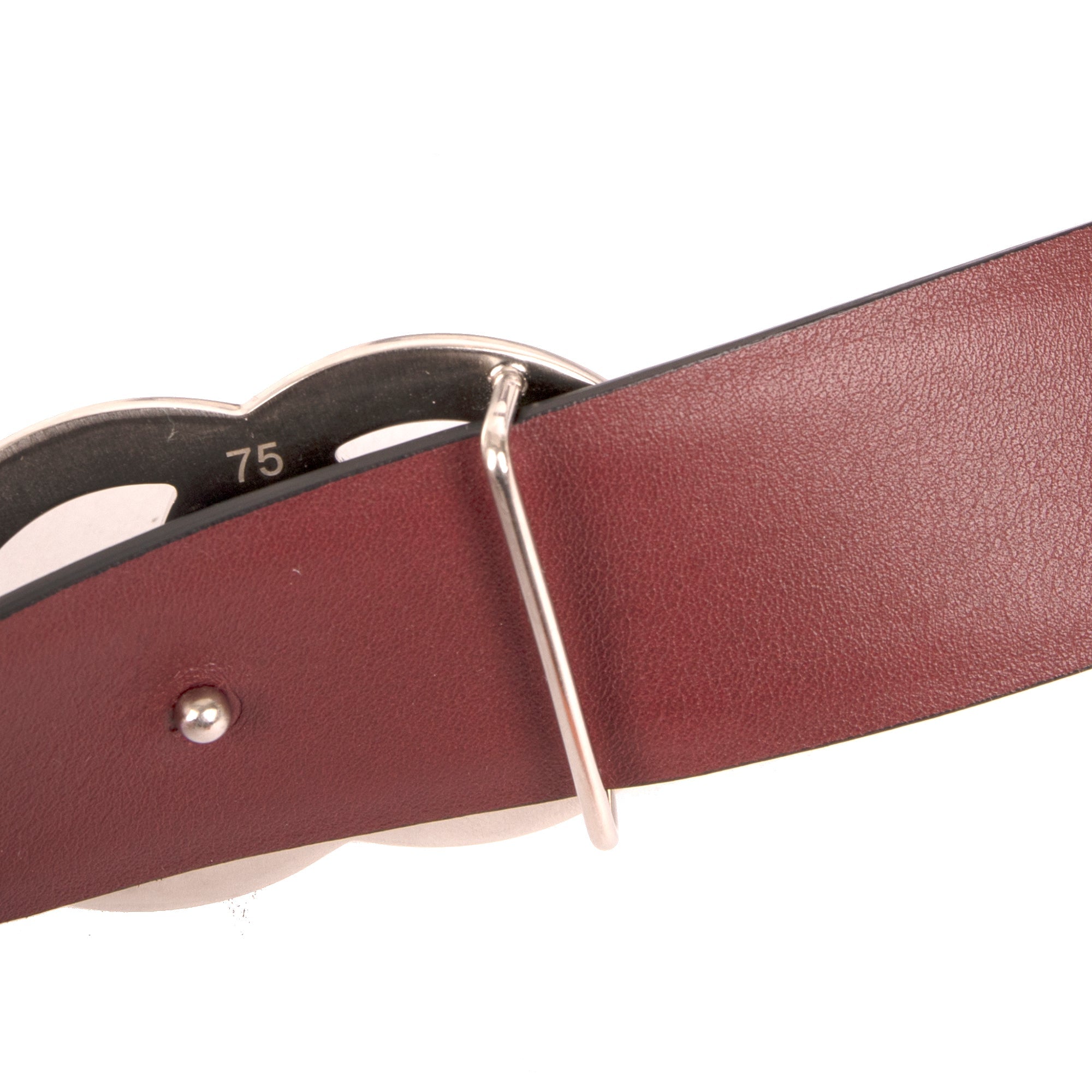 Chanel CC Black & Burgundy Reversible Leather Belt