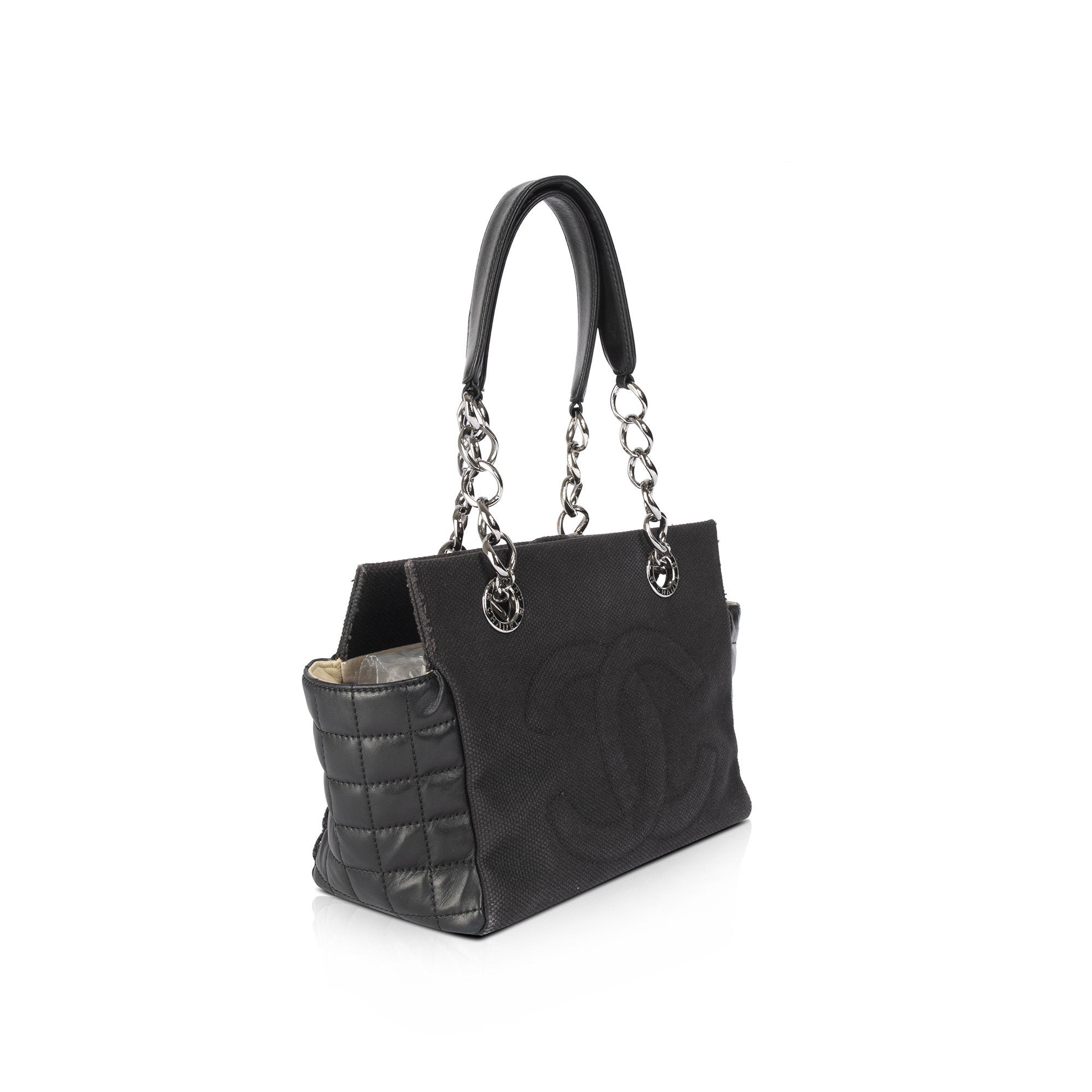 Chanel CC Canvas & Leather Chain Tote