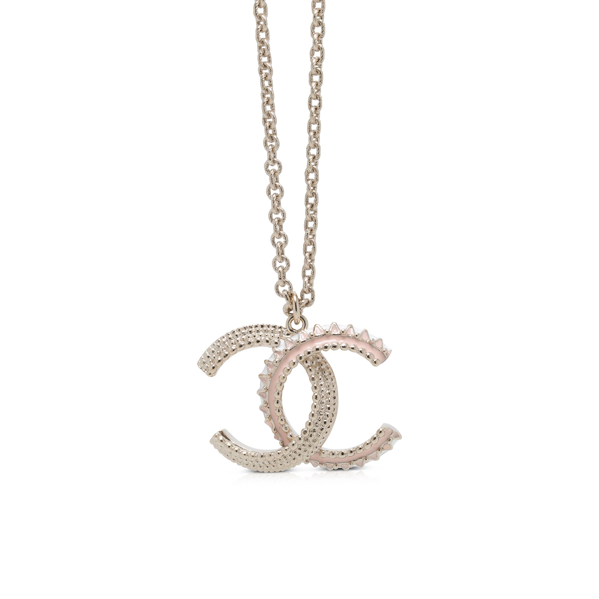 Chanel CC Enamel Pendant Necklace w/ Box