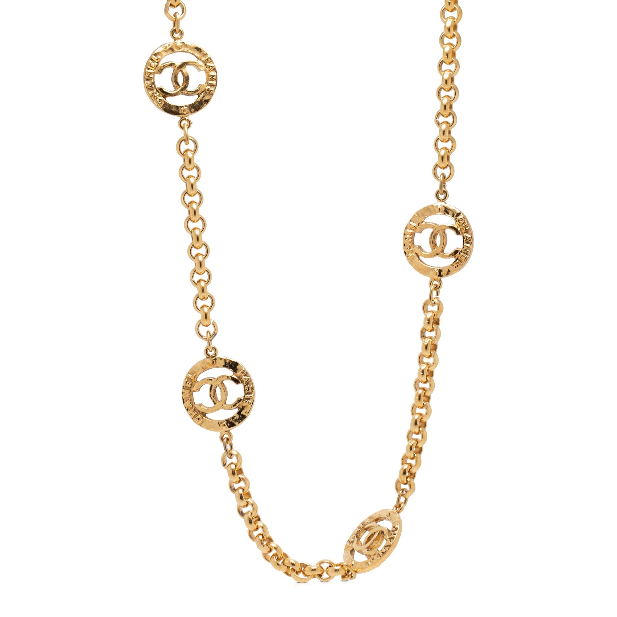 Chanel CC Logo Charm Station Necklace