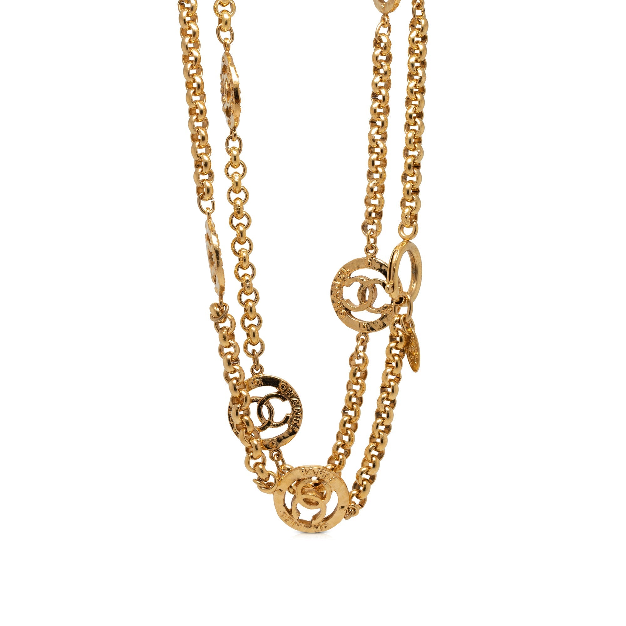 Chanel CC Logo Charm Station Necklace