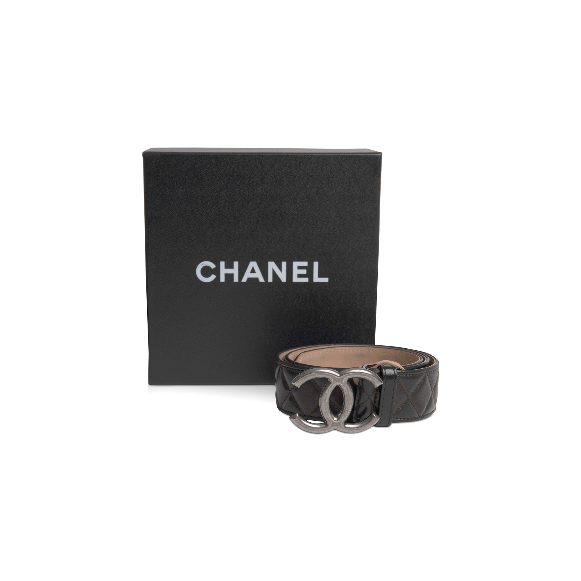 Chanel CC Quilted Leather Belt w/ Box