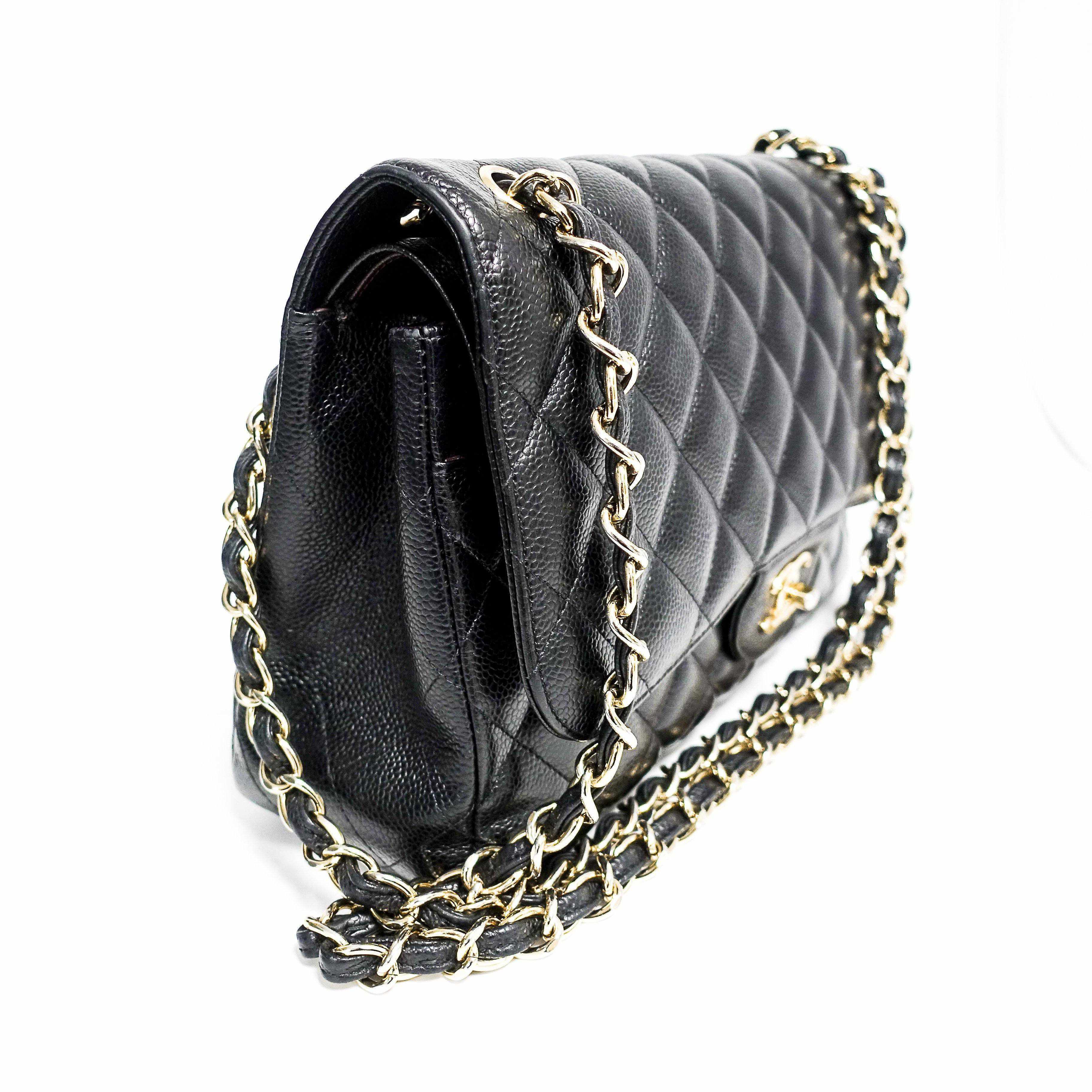 Chanel Caviar Classic Jumbo Double Flap Bag