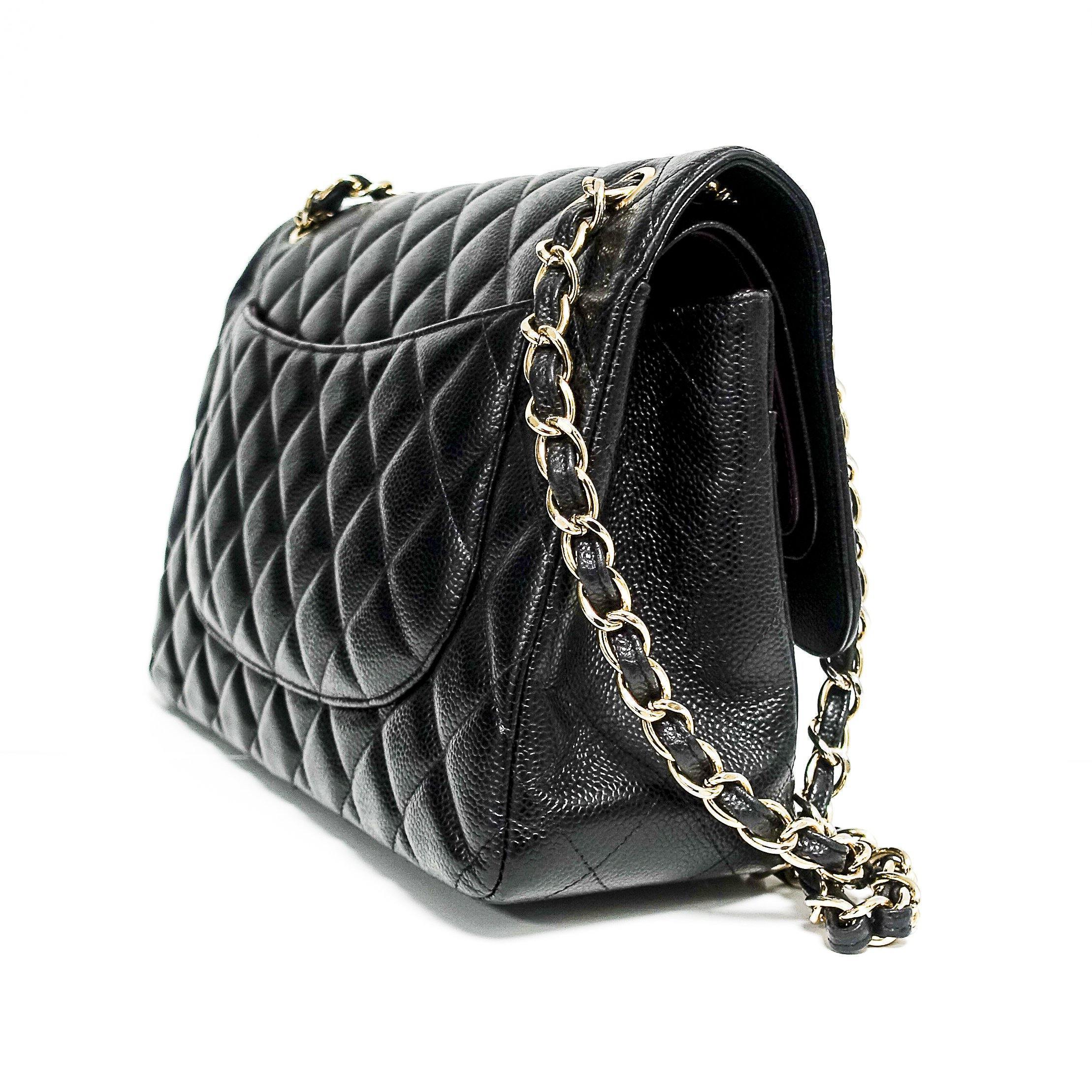 Chanel Caviar Classic Jumbo Double Flap Bag