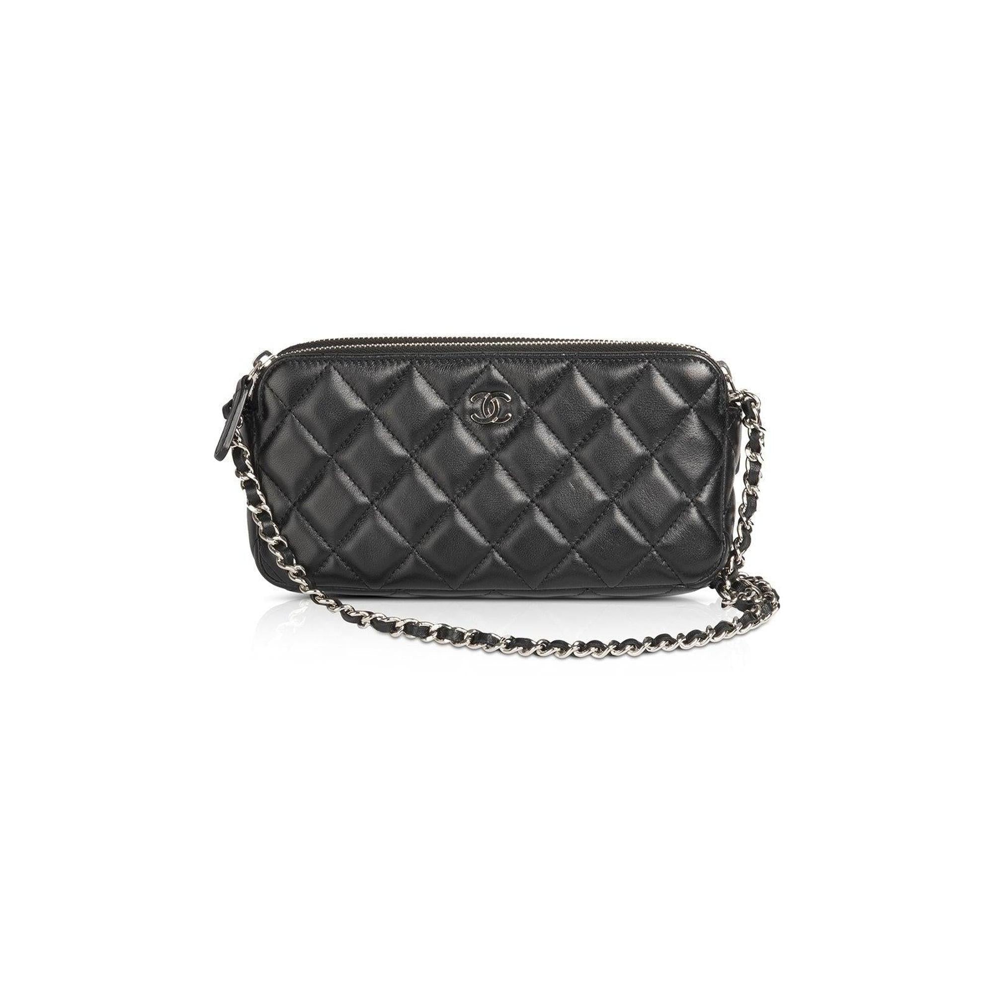 Chanel Classic Double Zip Wallet on Chain w/ Box & Authenticity Card