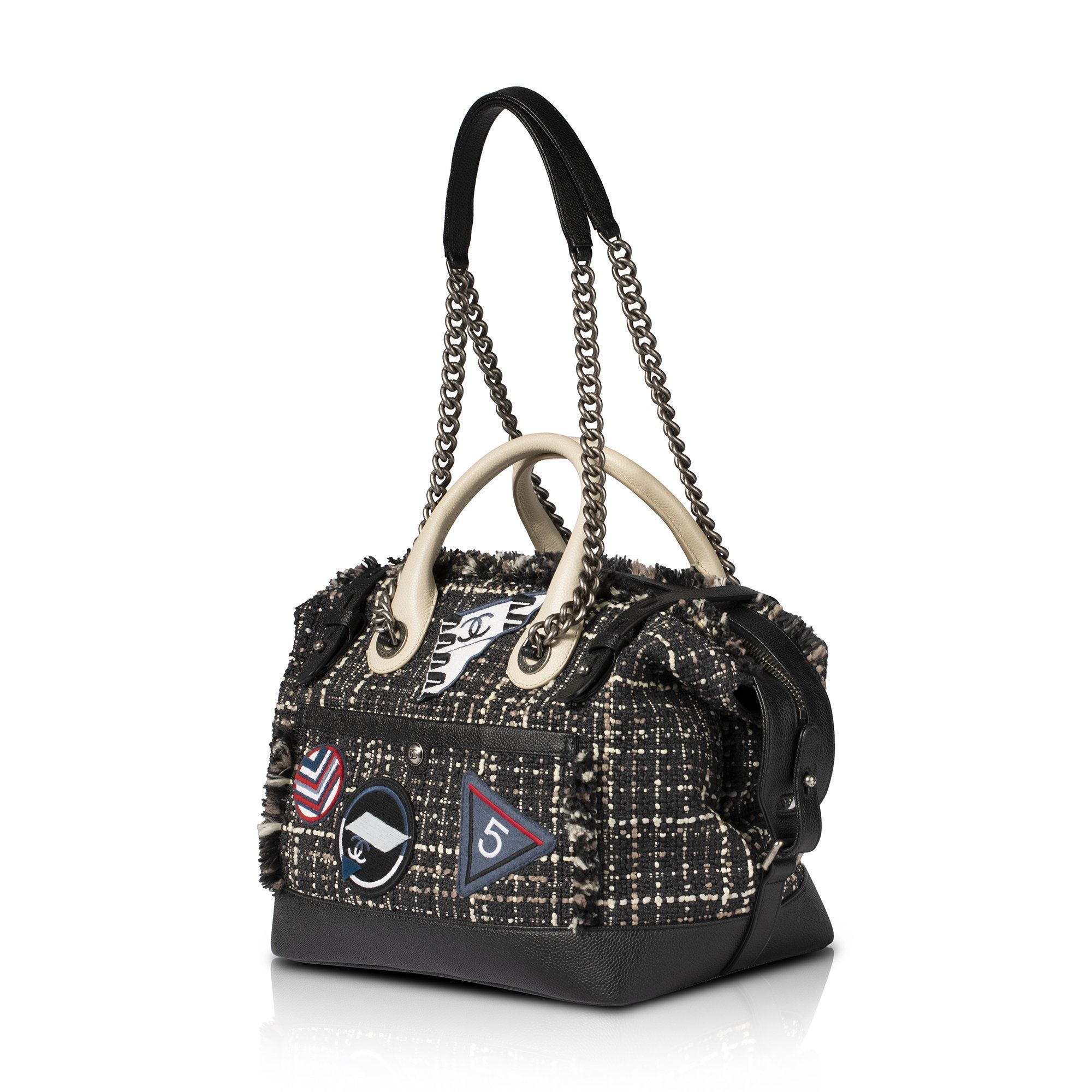 Chanel Crest Trip Tweed Bowling Bag
