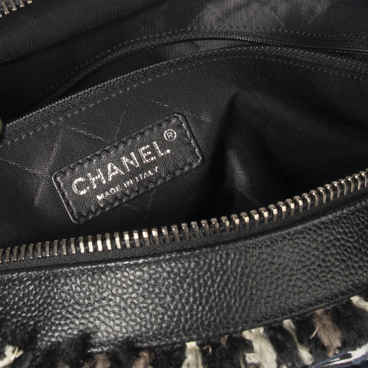 Chanel Crest Trip Tweed Bowling Bag