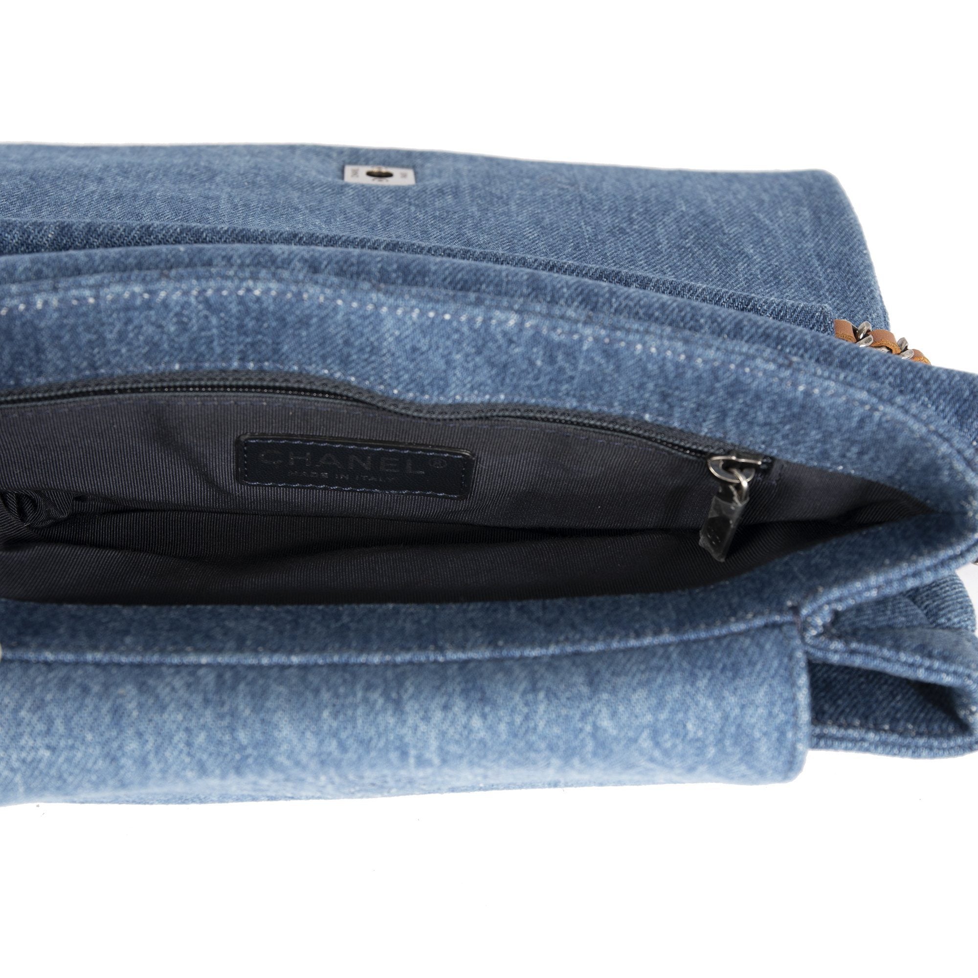 Chanel Denim Fringe Medium Flap Bag w/ Receipt & Authenticity Card