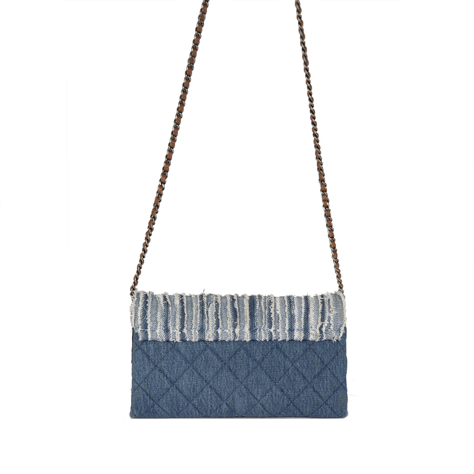 Chanel Denim Fringe Medium Flap Bag w/ Receipt & Authenticity Card