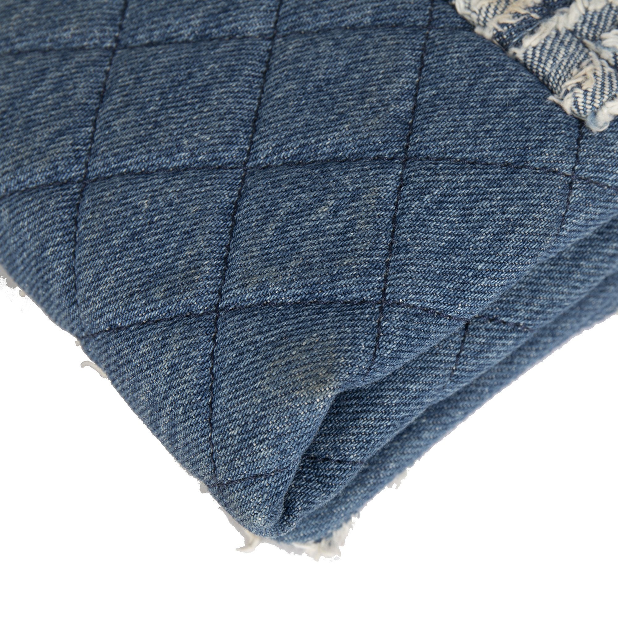 Chanel Denim Fringe Medium Flap Bag w/ Receipt & Authenticity Card