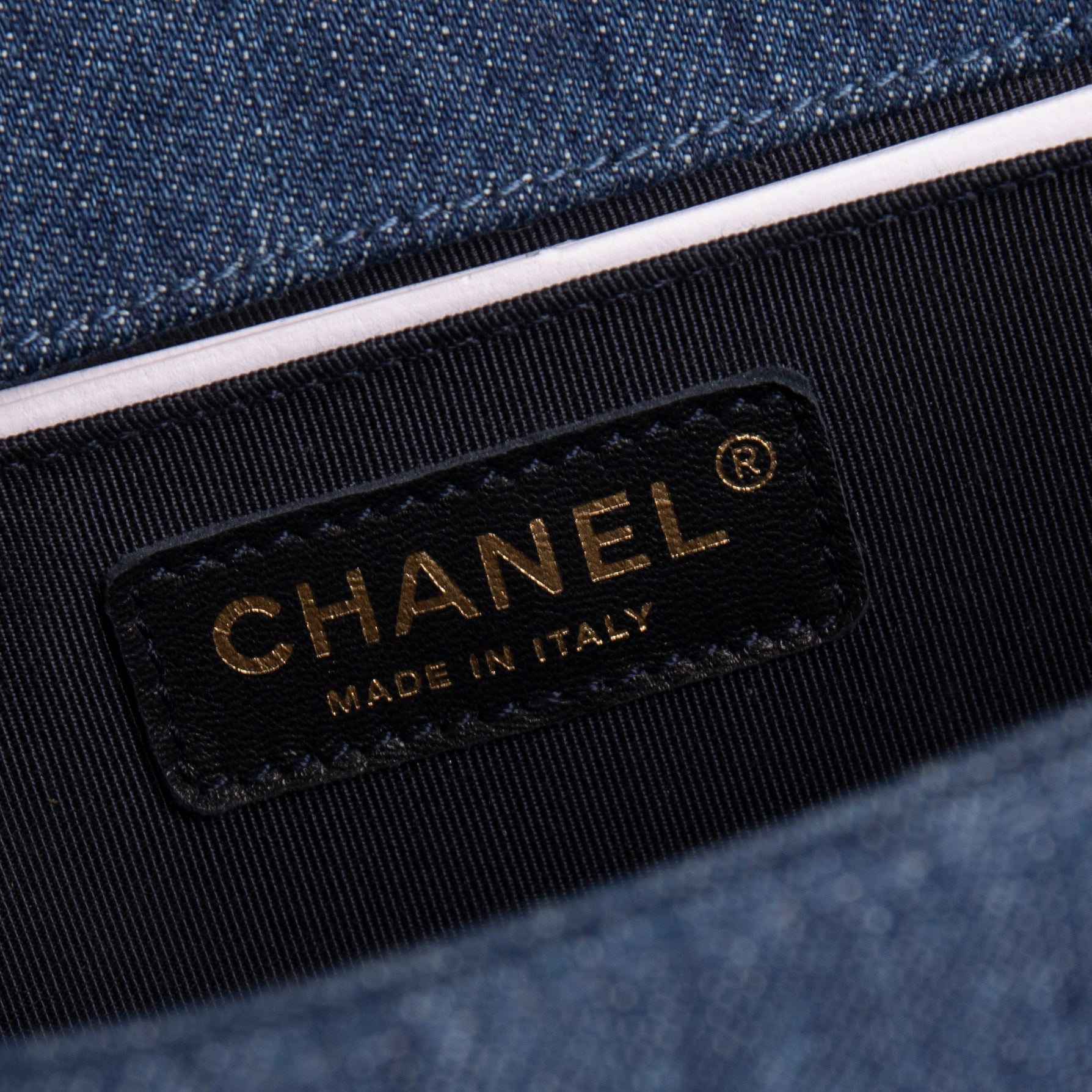 Chanel Denim Patchwork Medium Boy Bag w/ Authenticity Card