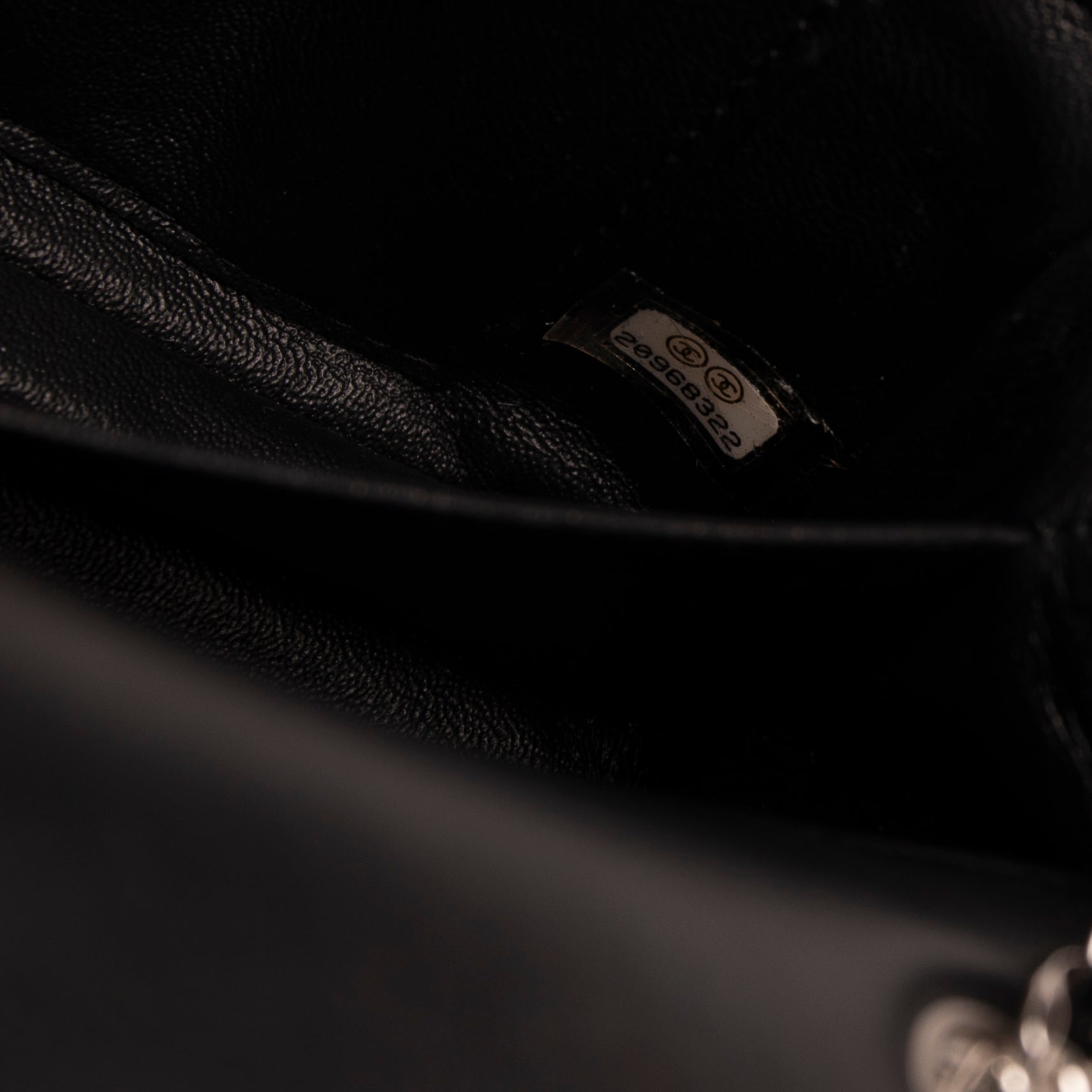 Chanel Extra Mini Black Chevron Patent Leather Classic Single Flap Bag w/ Box & Authenticity Card