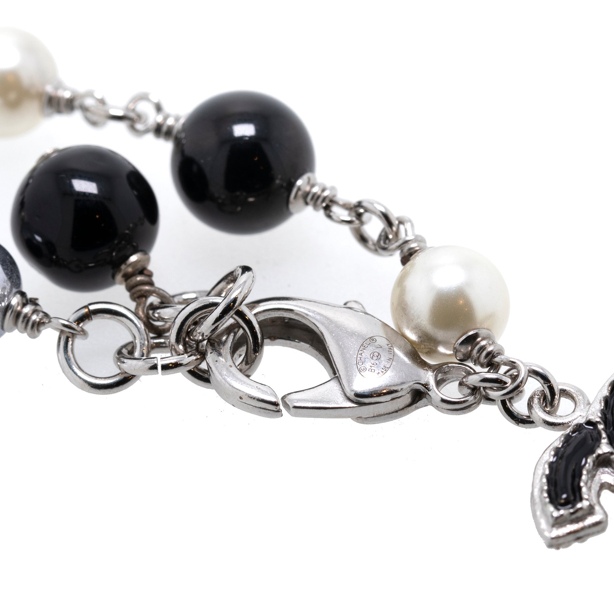 Chanel Faux Pearl & Bead CC Bracelet w/ Box