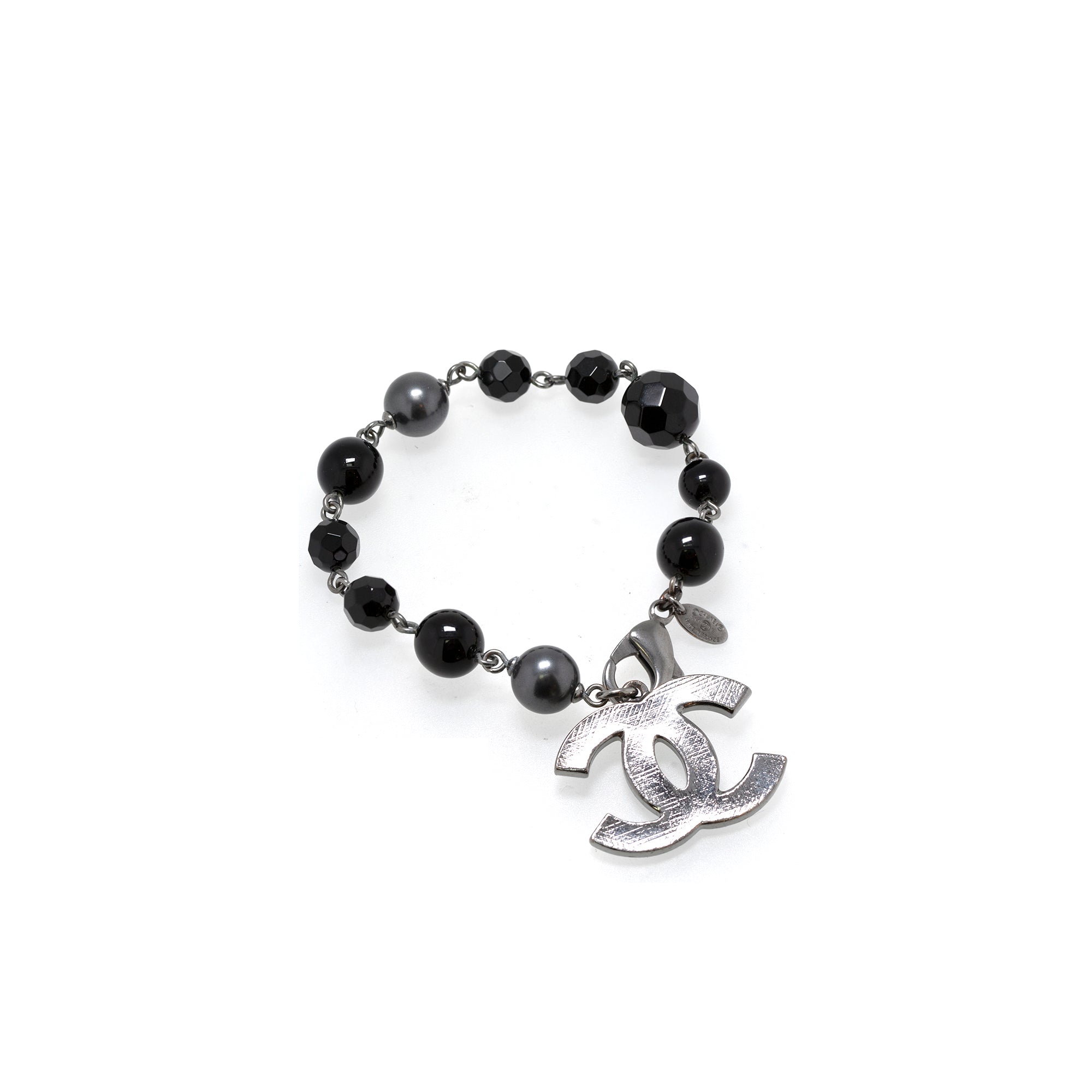 Chanel Faux Pearl CC Bead Bracelet