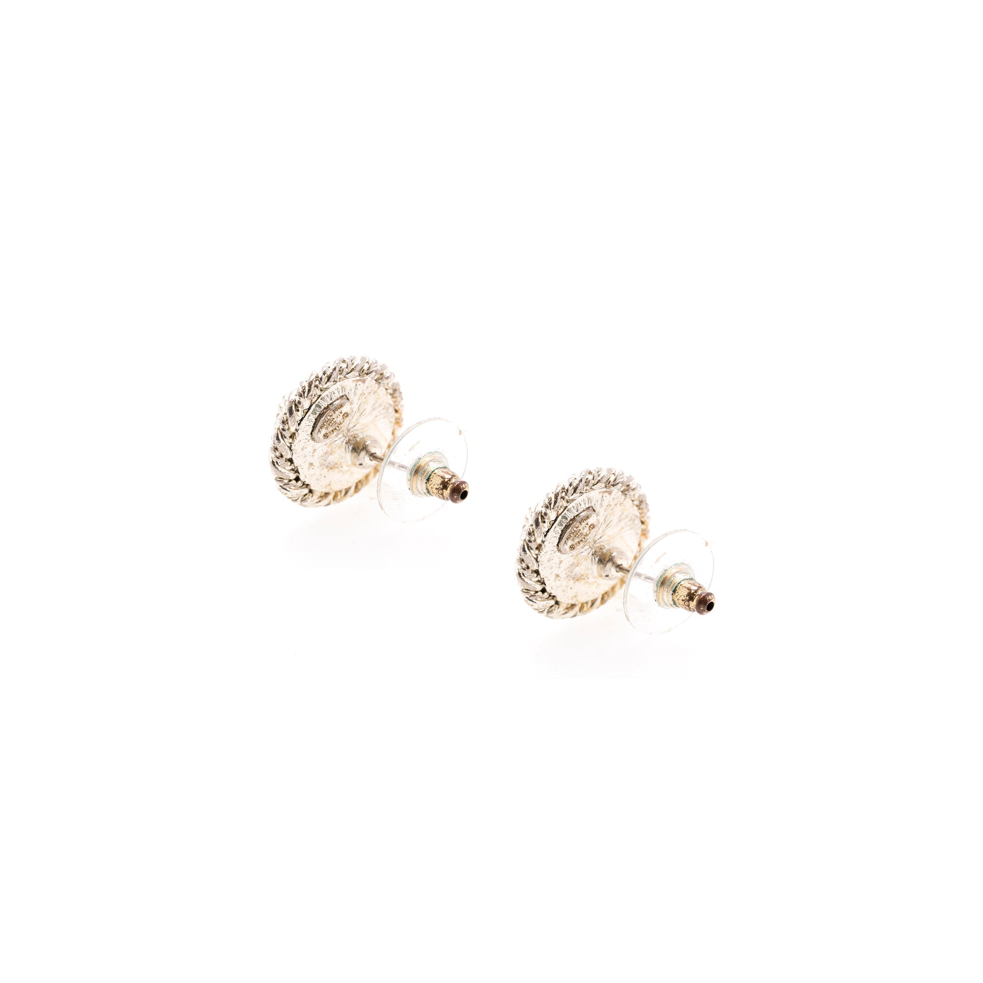 Chanel Faux Pearl CC Logo Stud Earrings