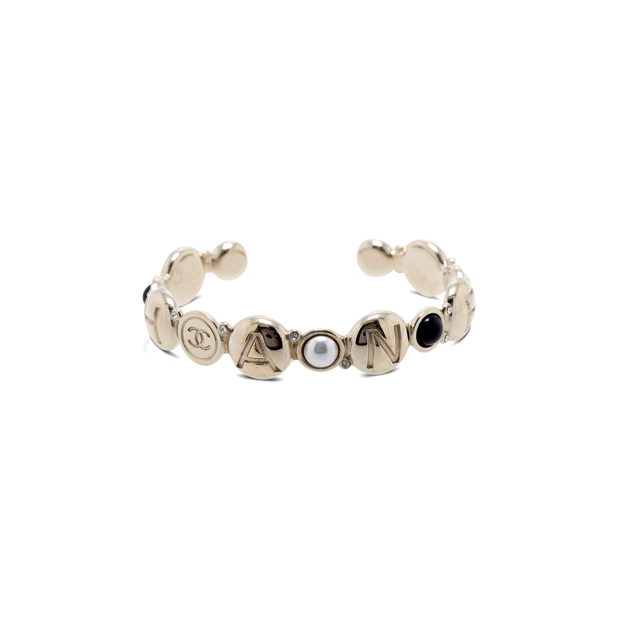 Chanel Faux Pearl, Resin & Strass Cuff Bracelet
