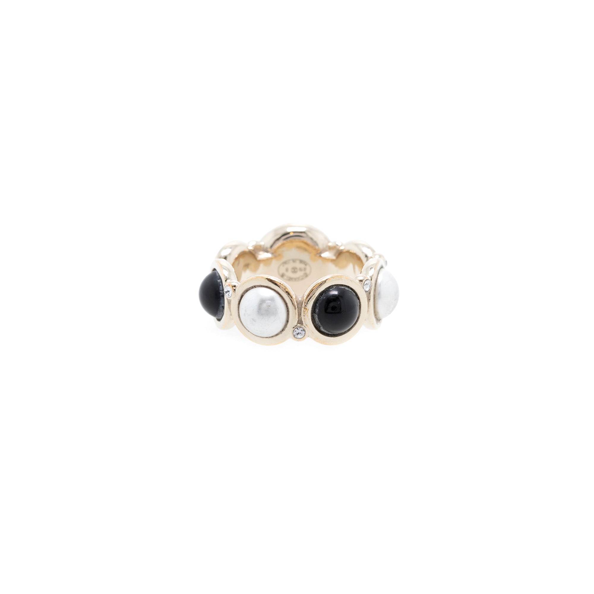 Chanel Faux Pearl, Resin & Strass Ring
