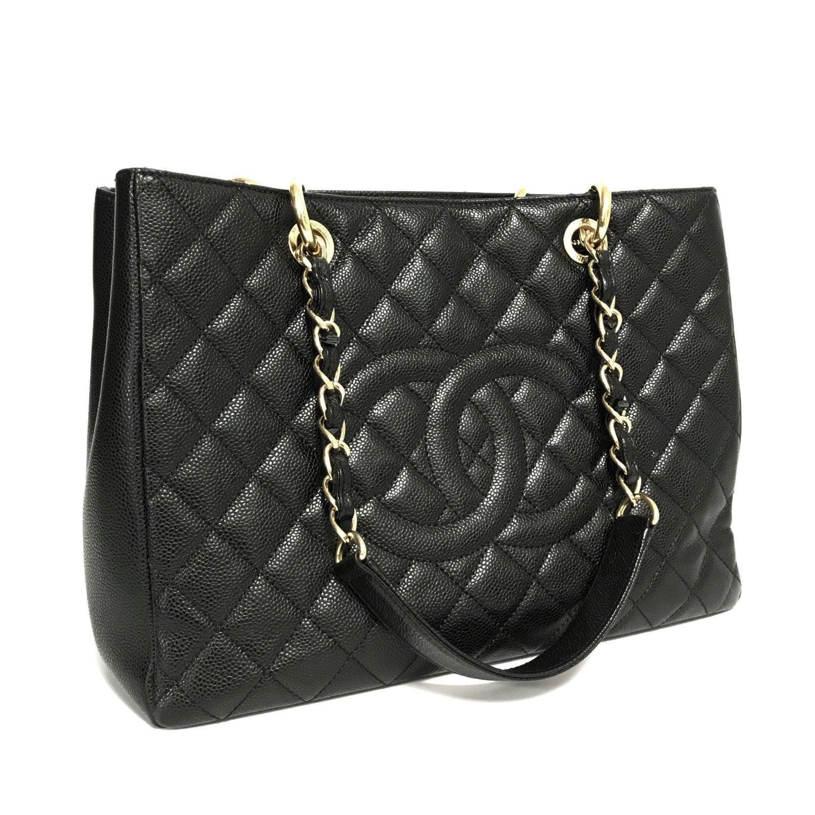 Chanel GST Black Caviar Quilted Grand Shopping Tote