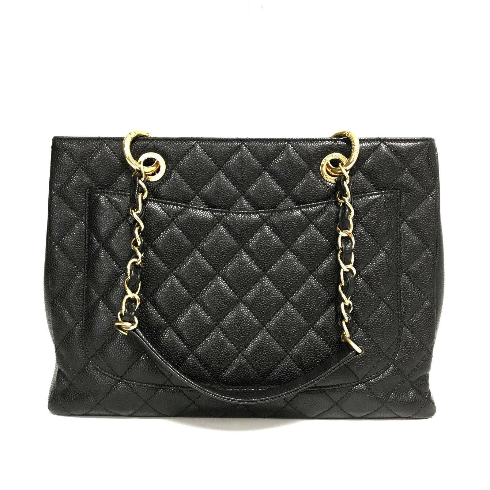 Chanel GST Black Caviar Quilted Grand Shopping Tote