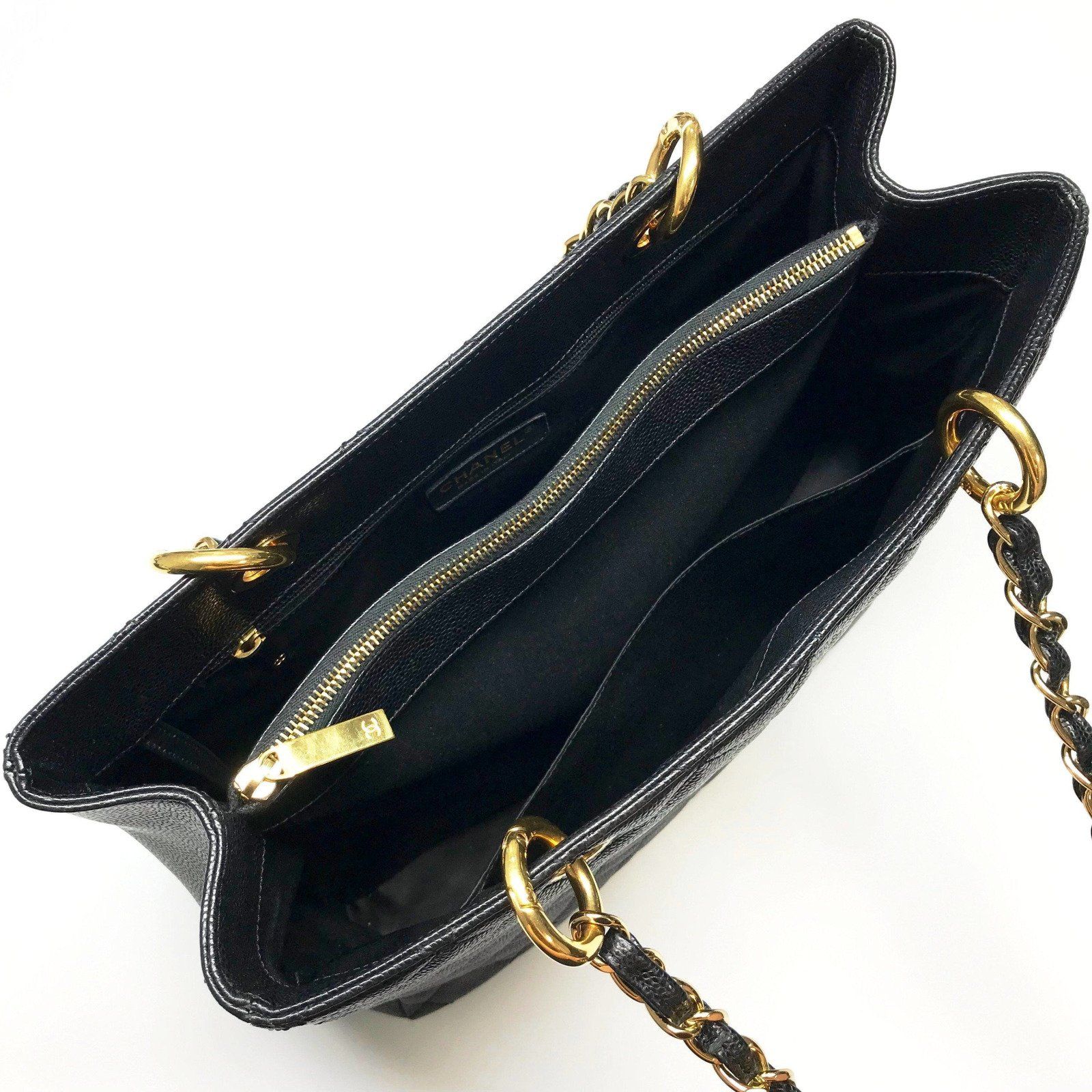 Chanel GST Black Caviar Quilted Grand Shopping Tote