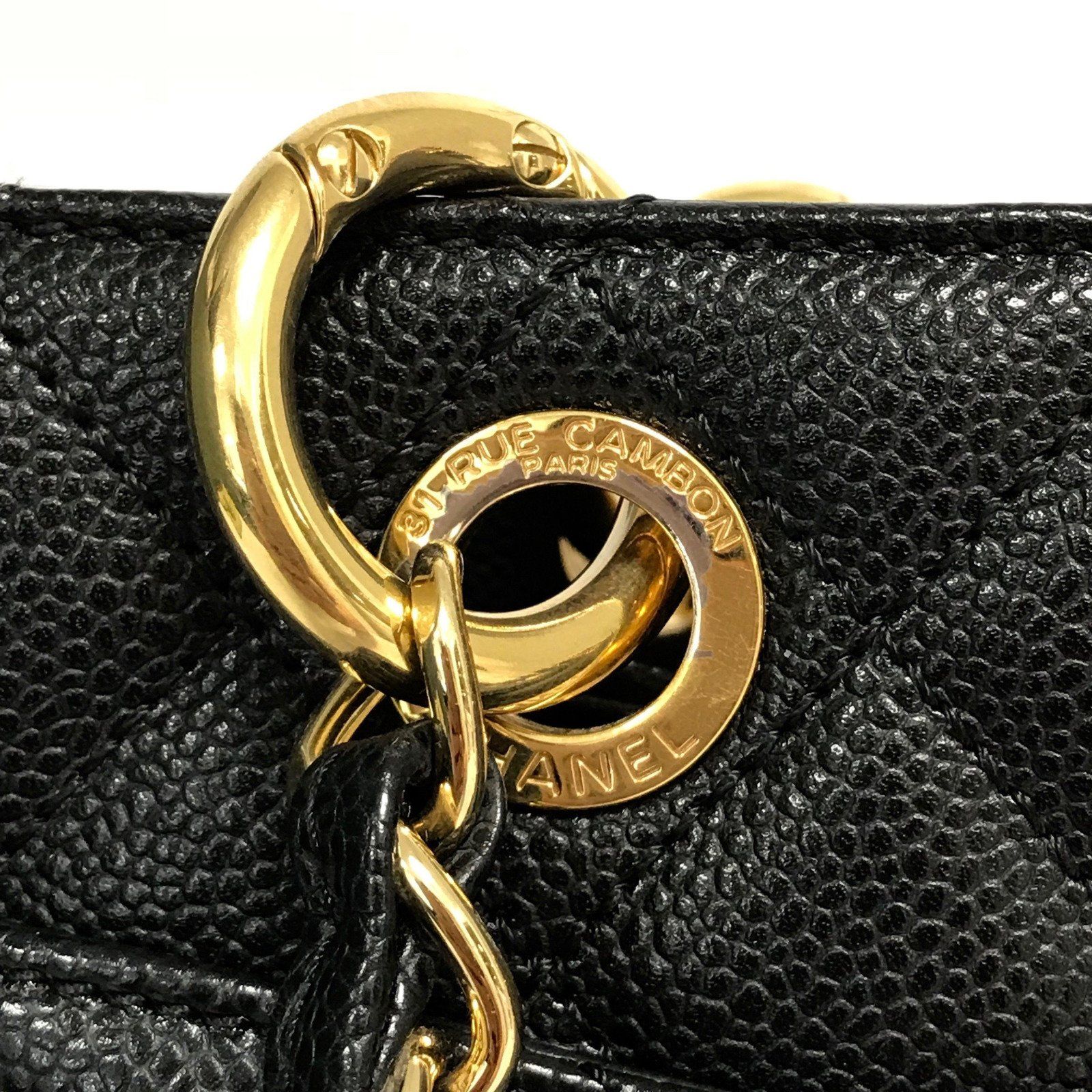 Chanel GST Black Caviar Quilted Grand Shopping Tote