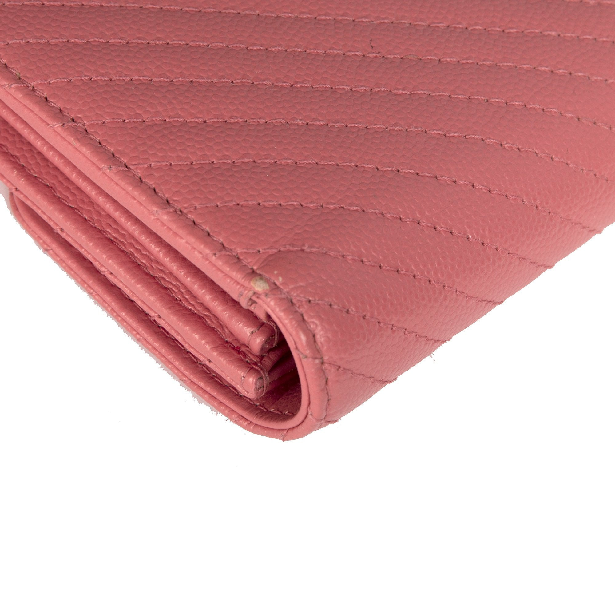 Chanel Interlocking CC Logo Leather Trifold Wallet w/ Box & Receipt