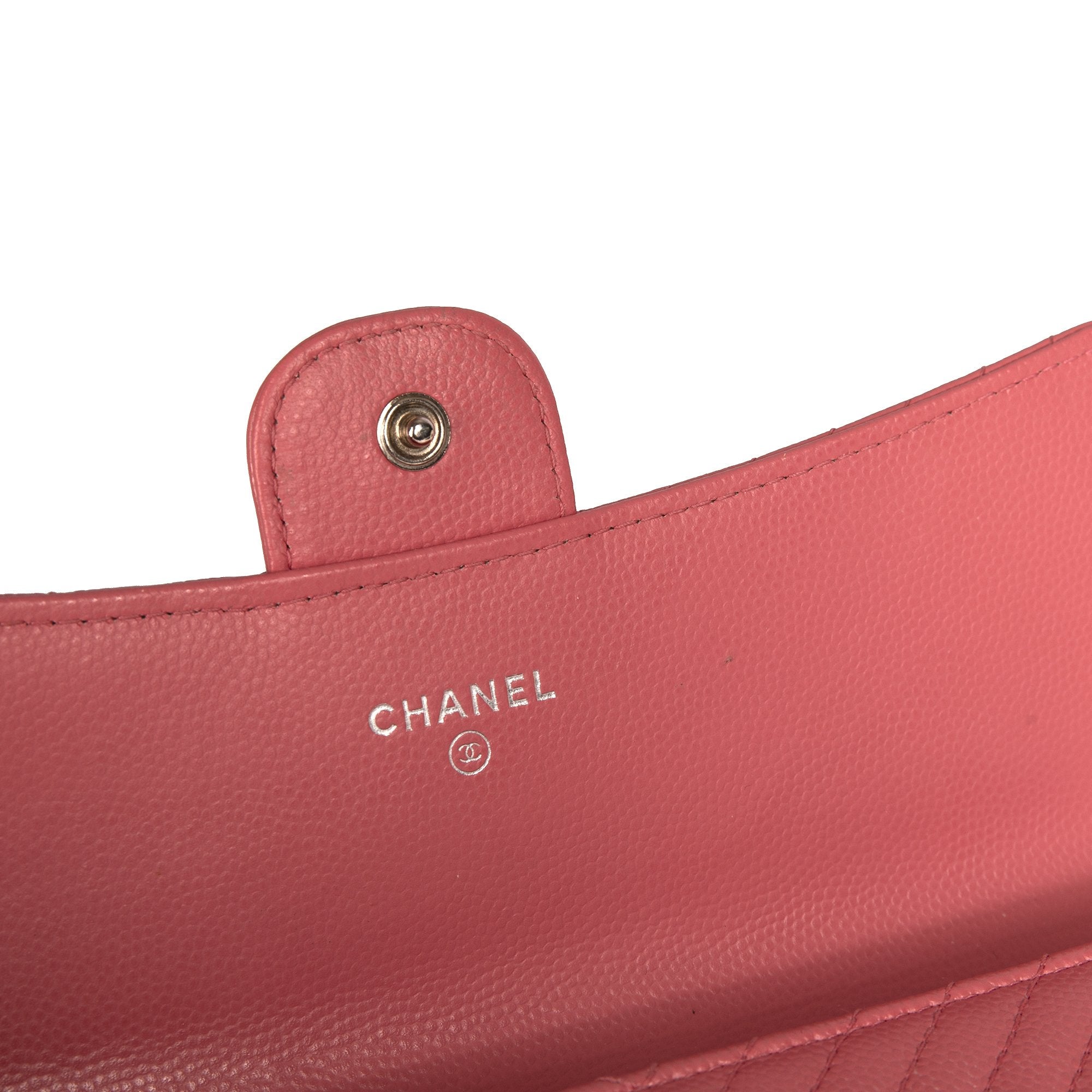 Chanel Interlocking CC Logo Leather Trifold Wallet w/ Box & Receipt