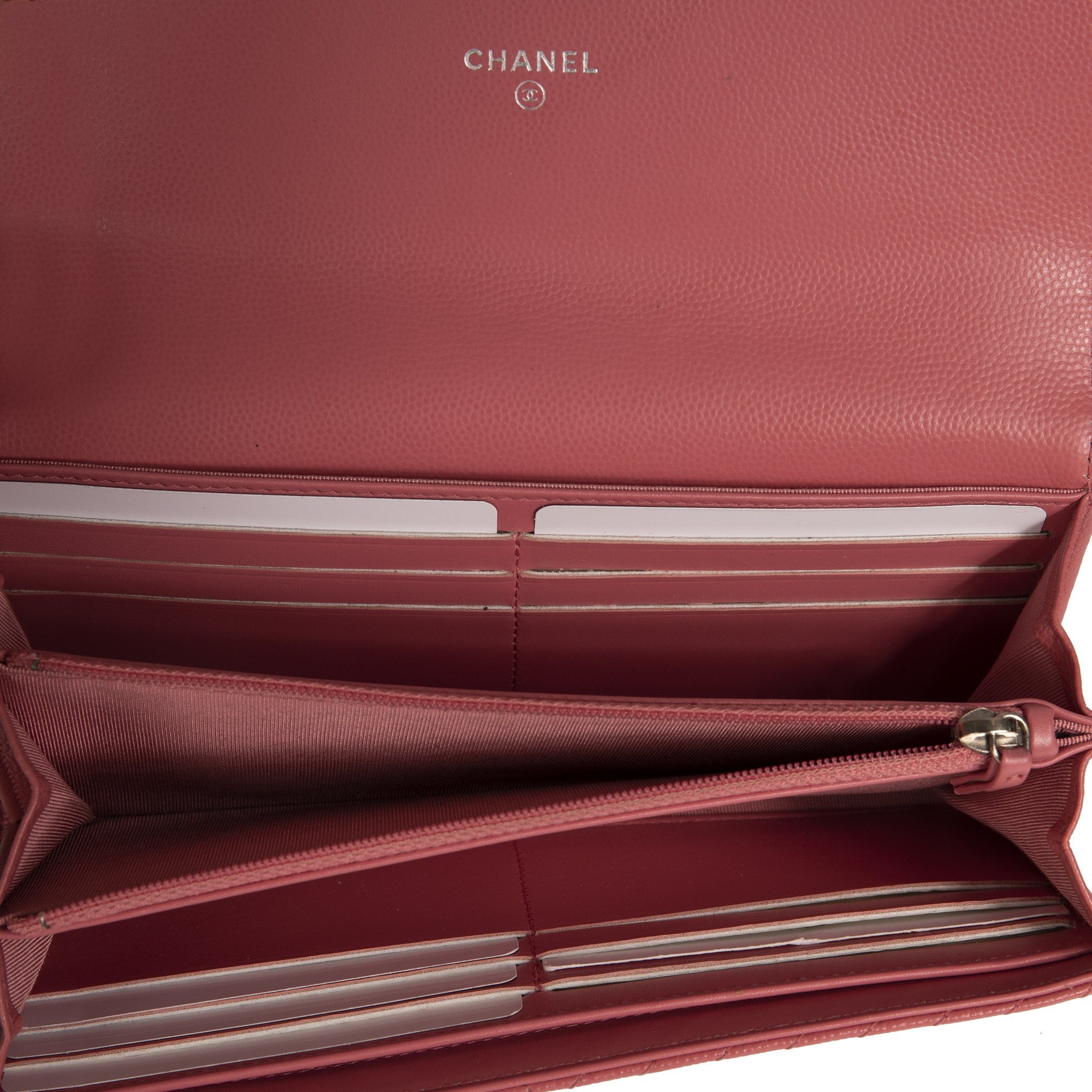 Chanel Interlocking CC Logo Leather Trifold Wallet w/ Box & Receipt