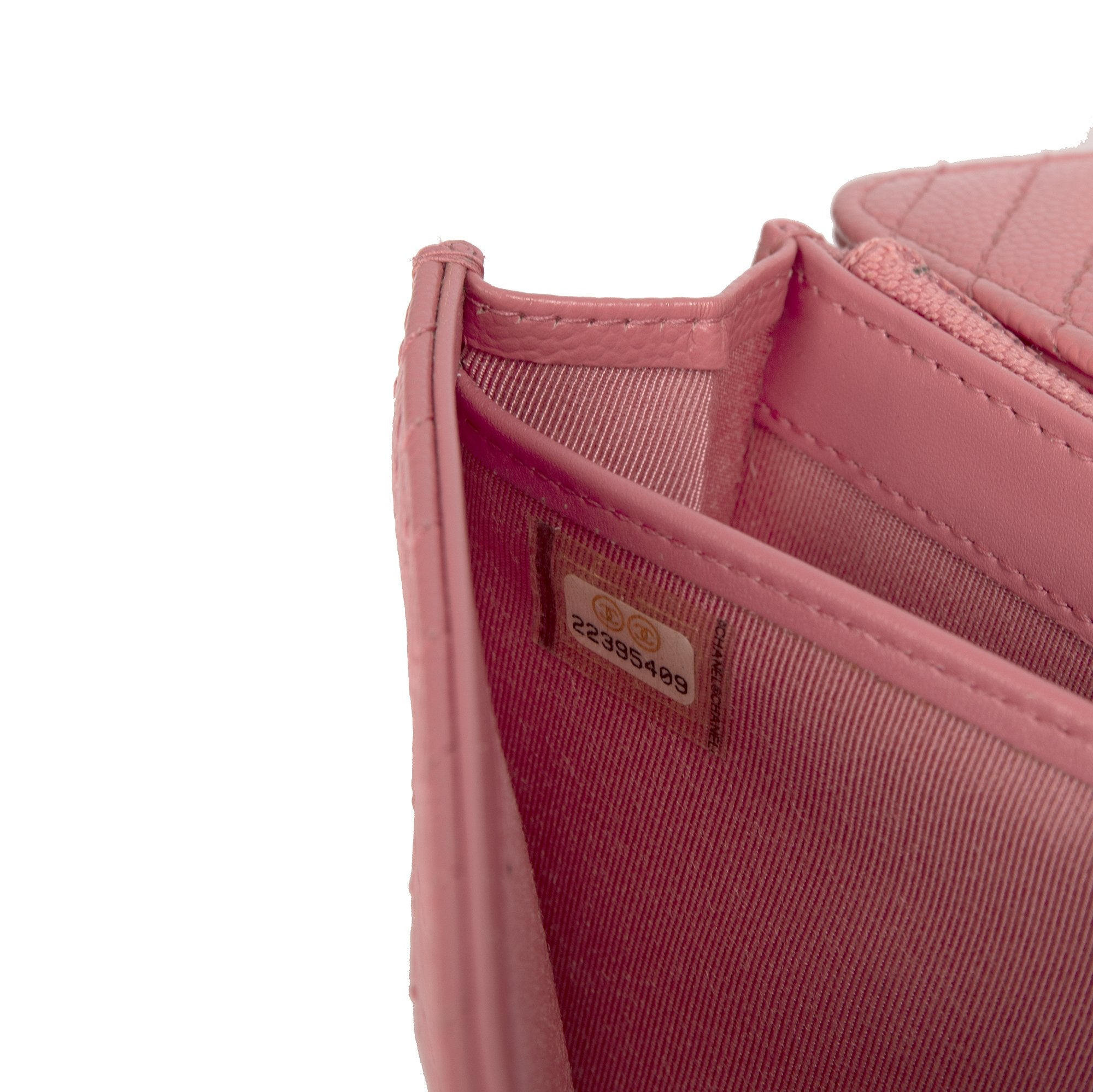 Chanel Interlocking CC Logo Leather Trifold Wallet w/ Box & Receipt