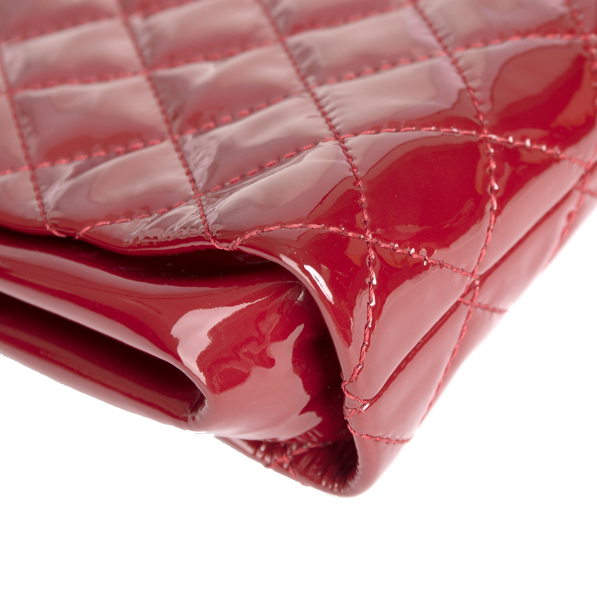 Chanel Large Patent Leather Timeless CC Frame Clutch w/ Authenticity Card