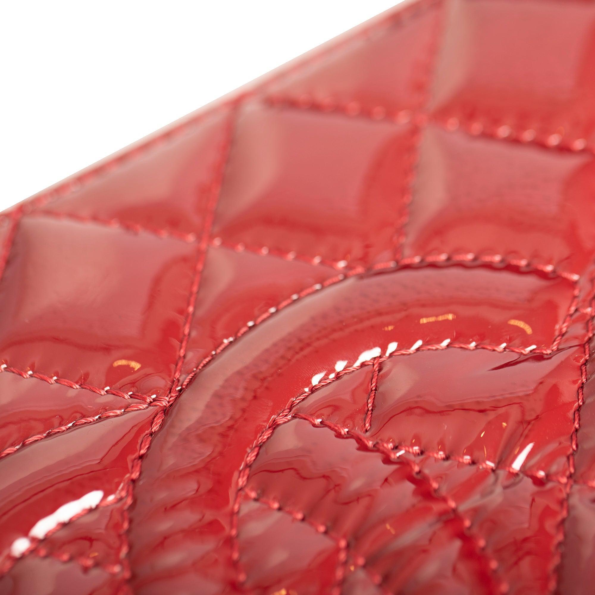 Chanel Large Patent Leather Timeless CC Frame Clutch w/ Authenticity Card