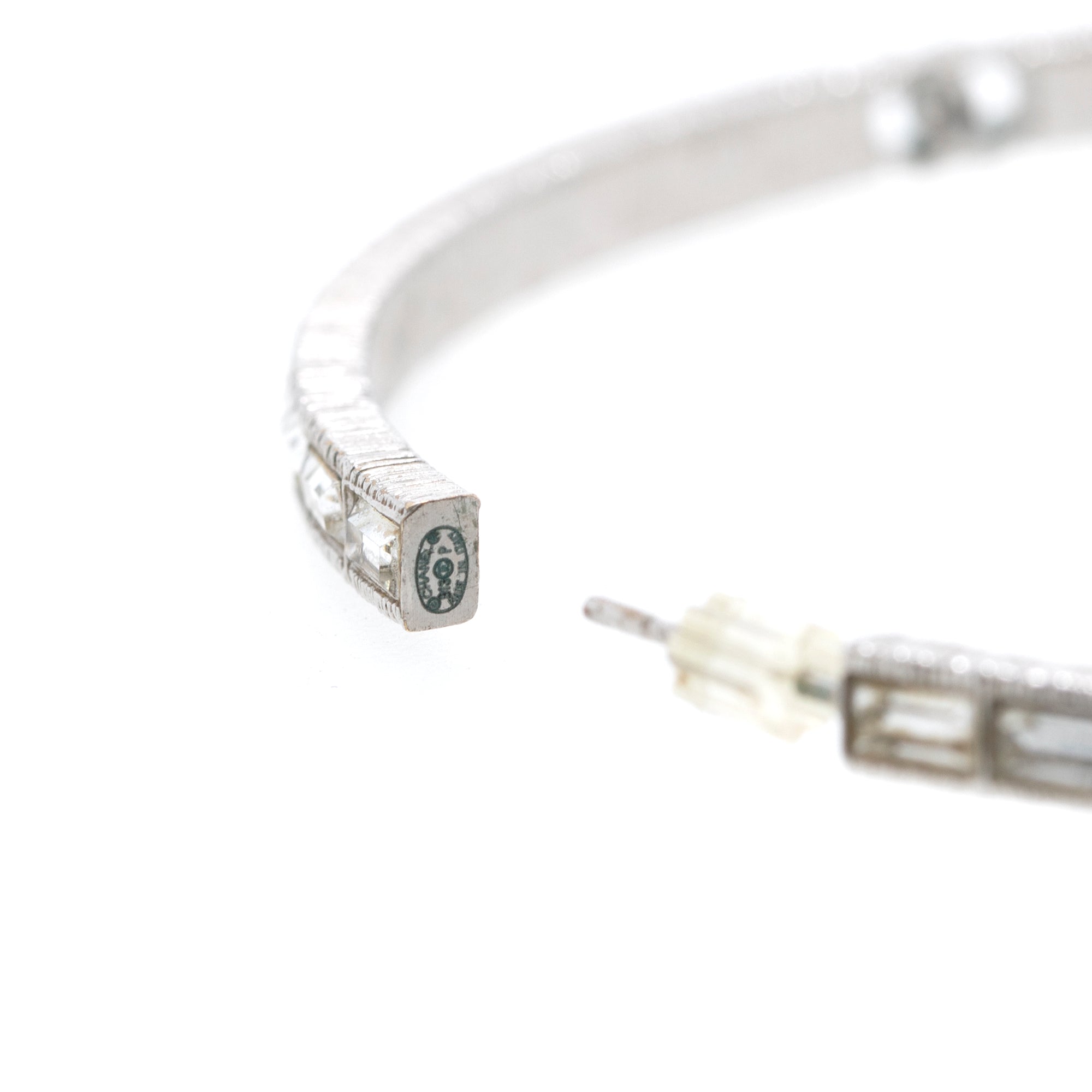 Chanel Large Strass CC Hoop Earrings w/ Box