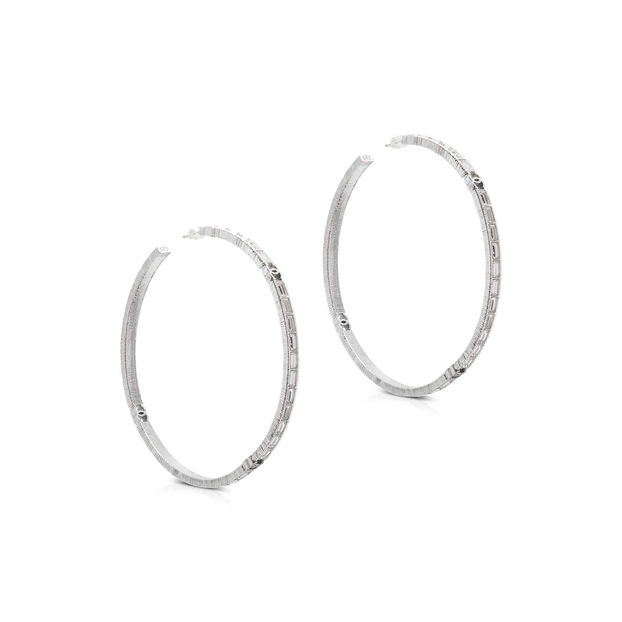 Chanel Large Strass CC Hoop Earrings w/ Box