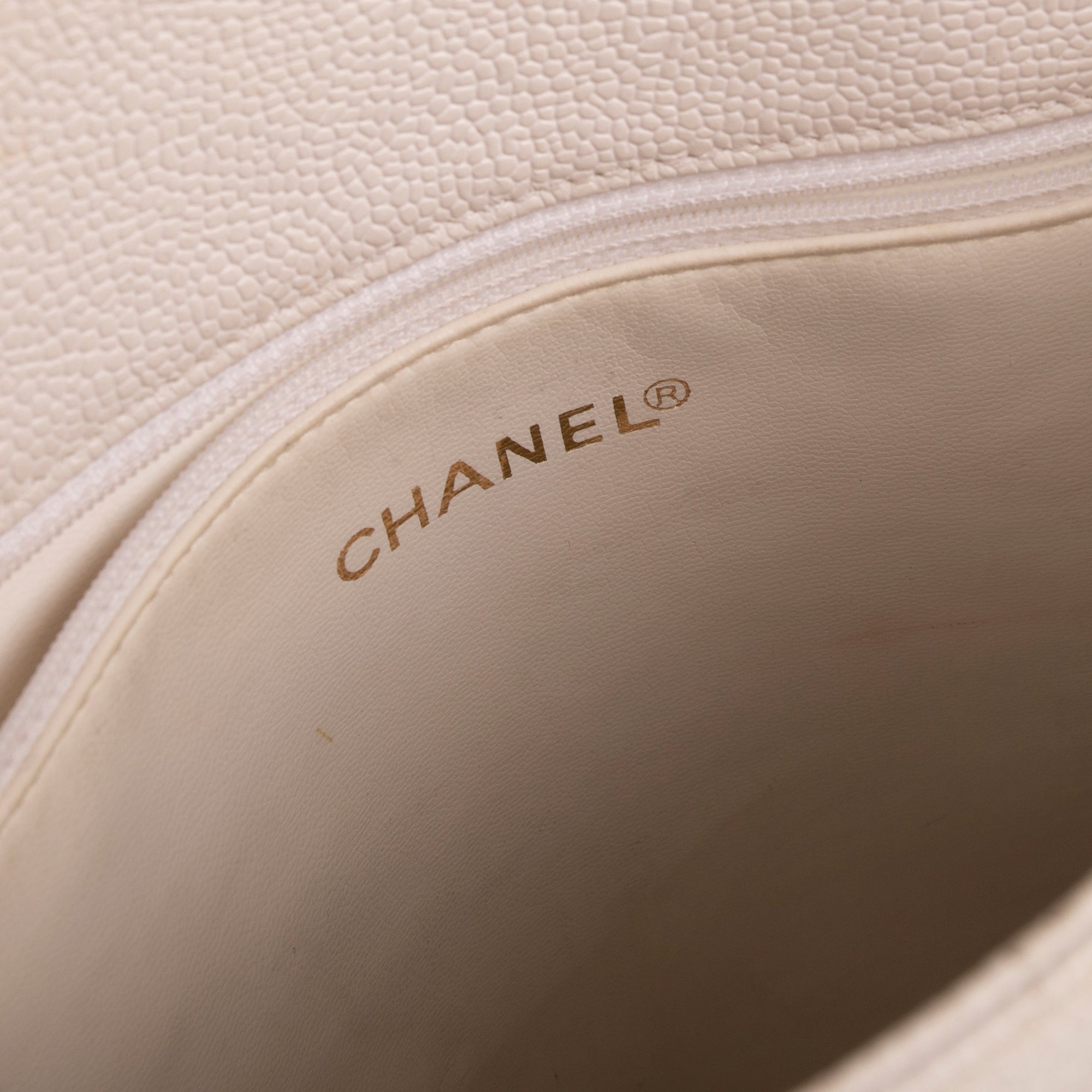 Chanel Large Vintage CC Caviar Leather Tote w/ Box & Authenticity Card