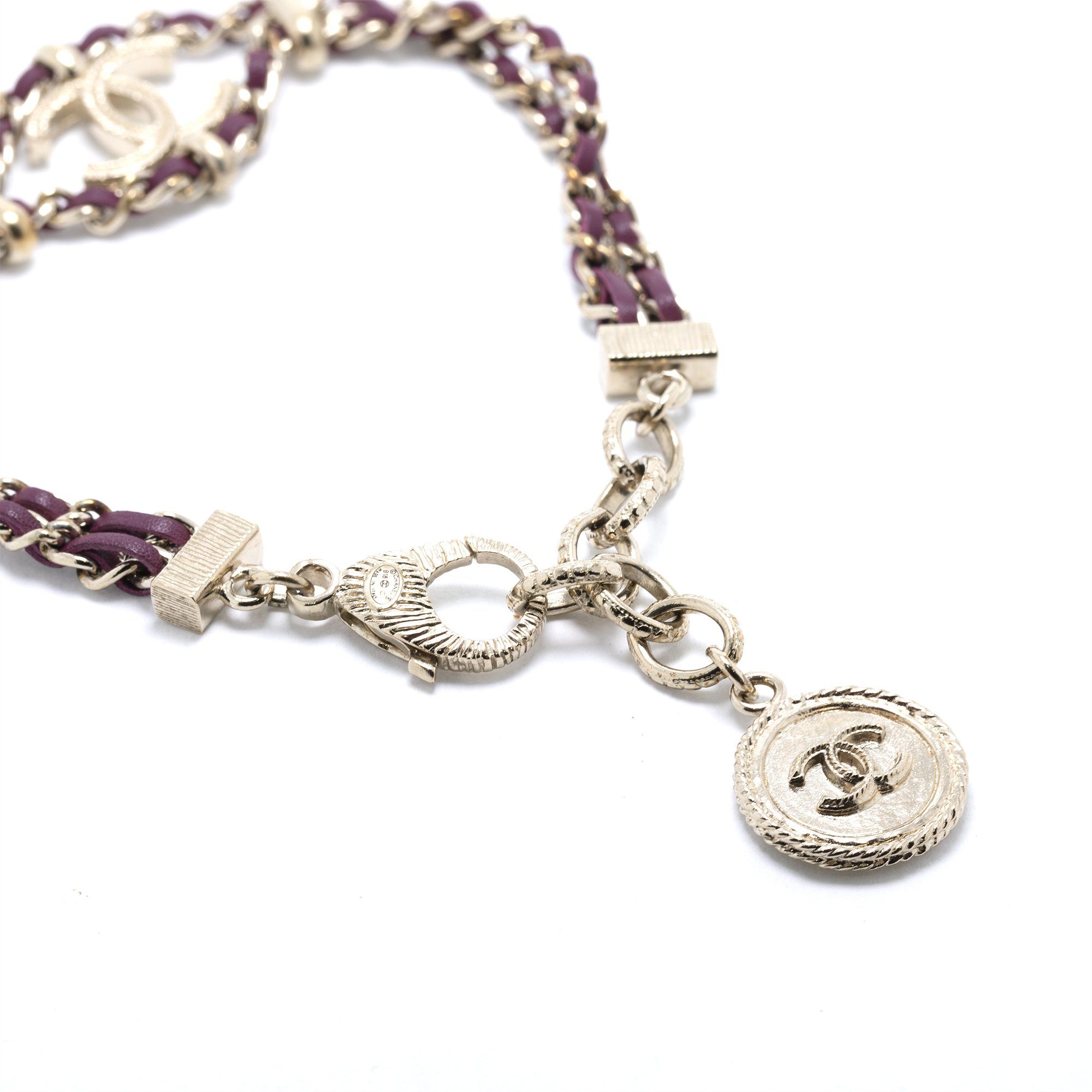 Chanel Leather Woven CC Bracelet