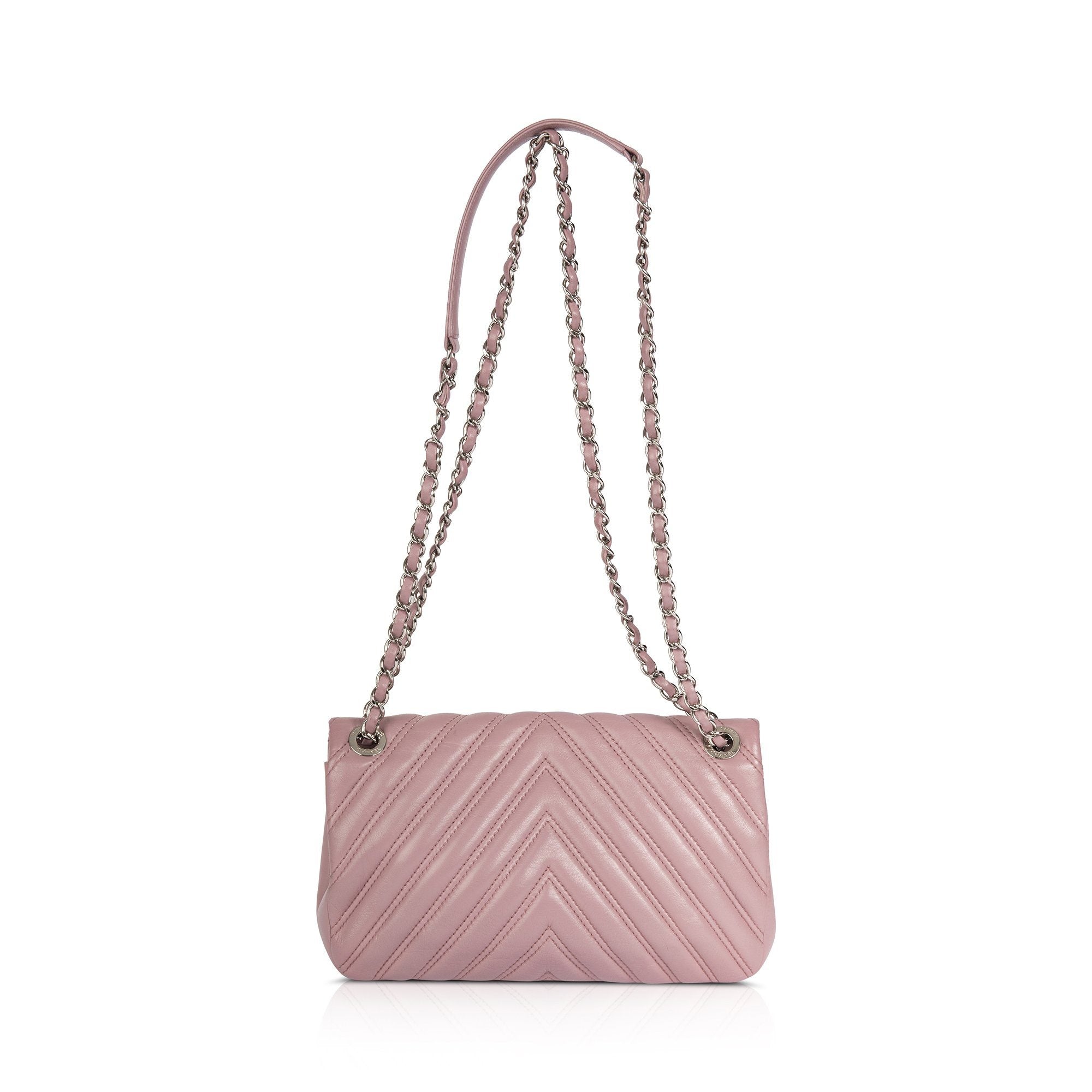 Chanel Medium Chevron Double Stitch Single Flap Bag