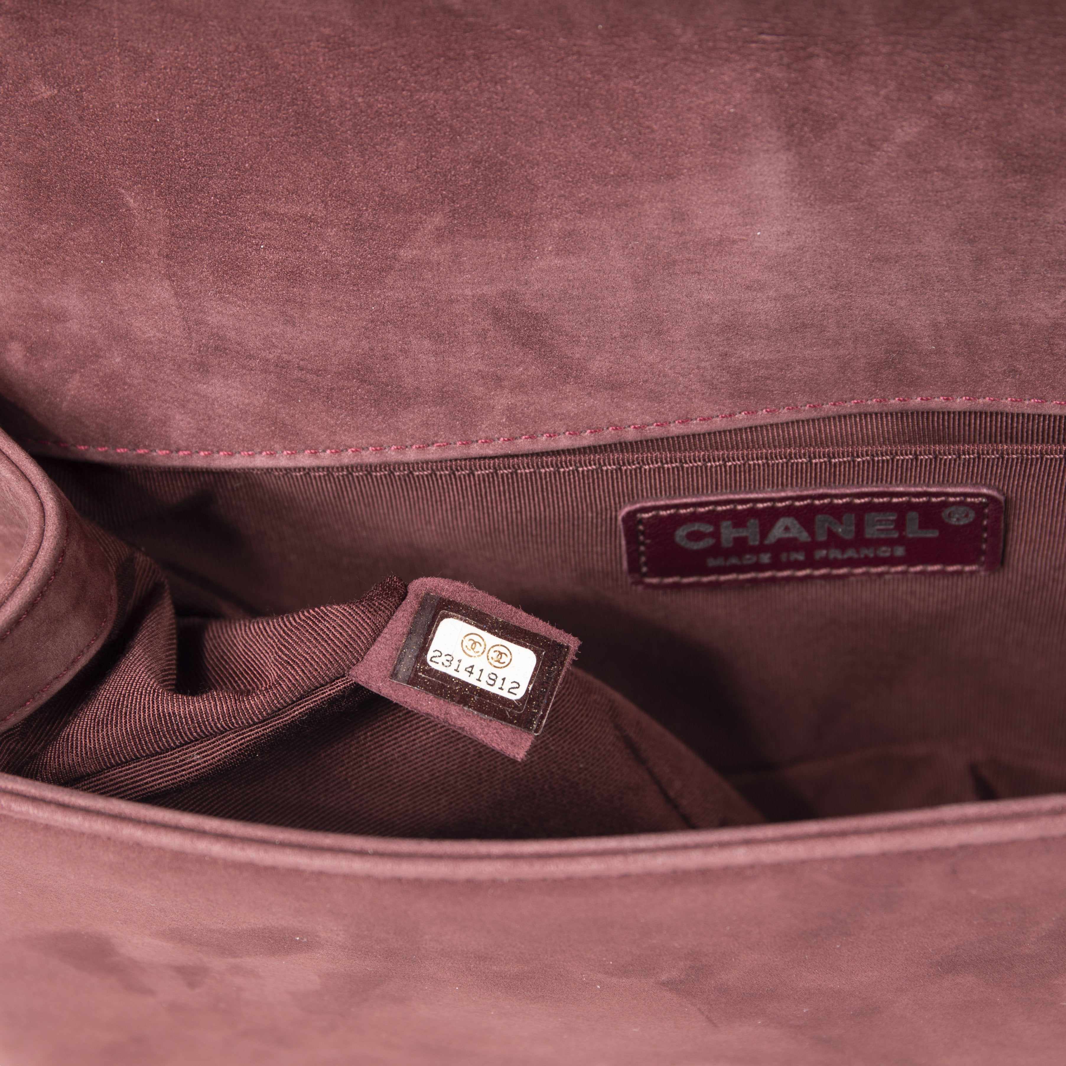 Chanel Medium Chevron Nubuck Boy Bag