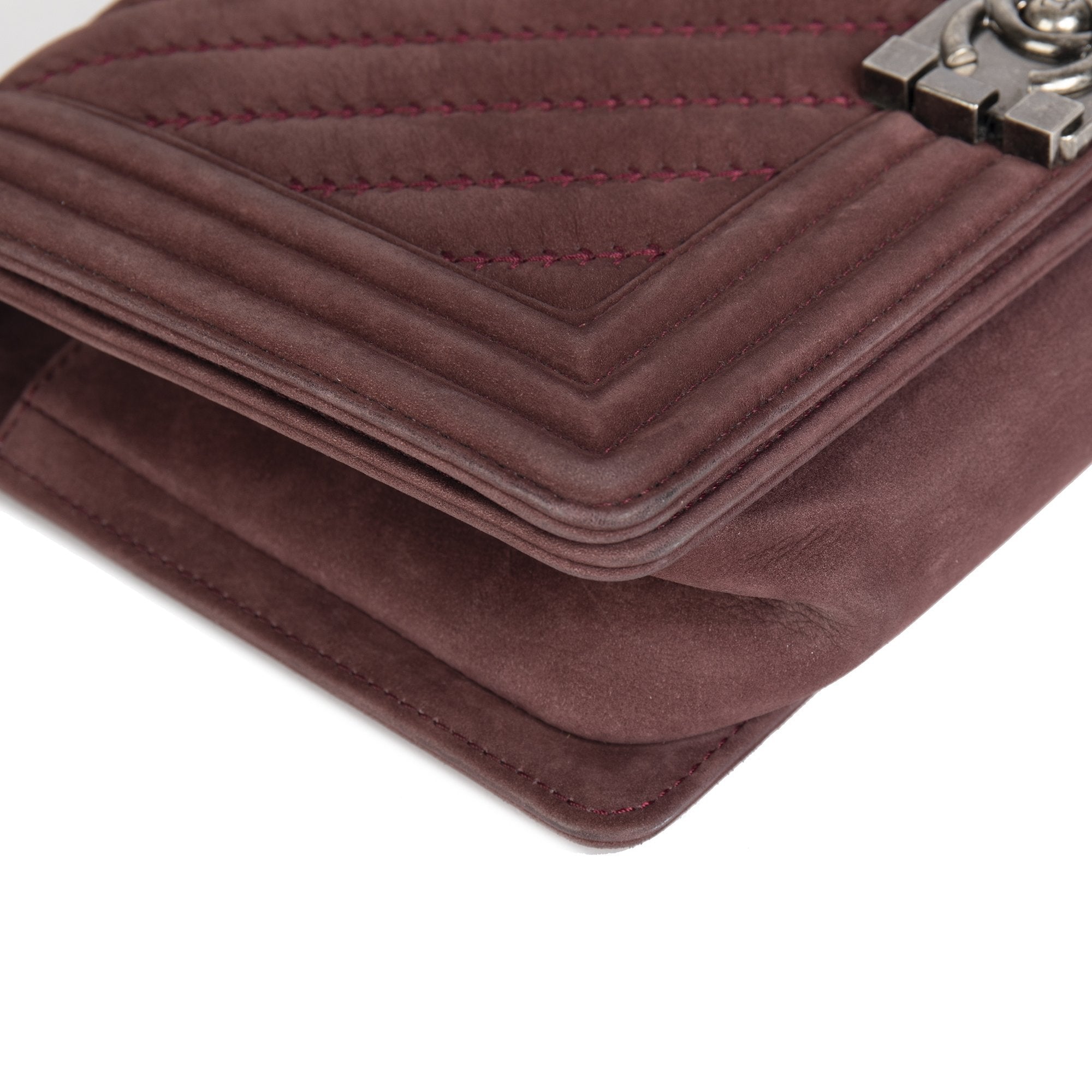 Chanel Medium Chevron Nubuck Boy Bag