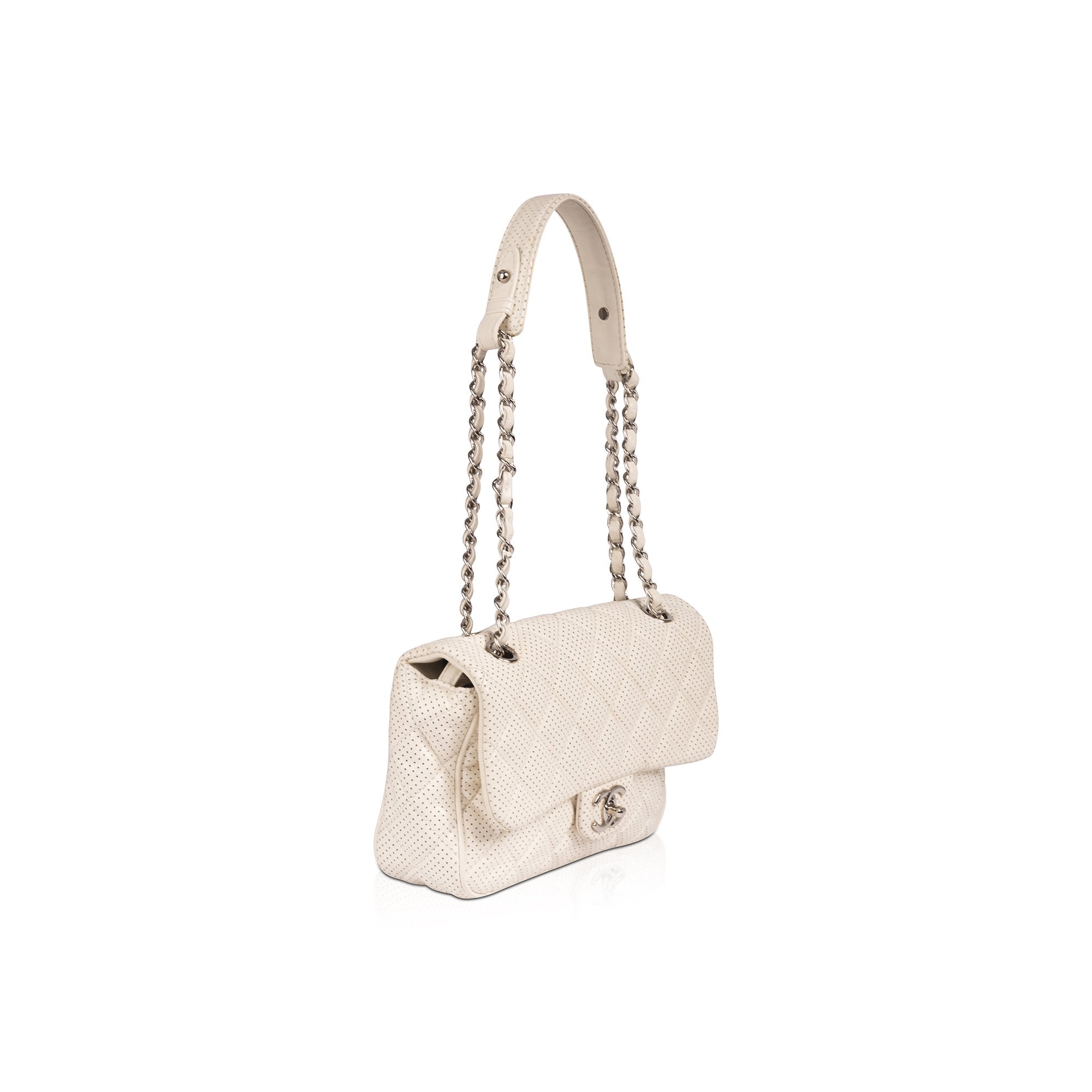 Chanel Medium Perforated Punch Flap Bag w/ Box