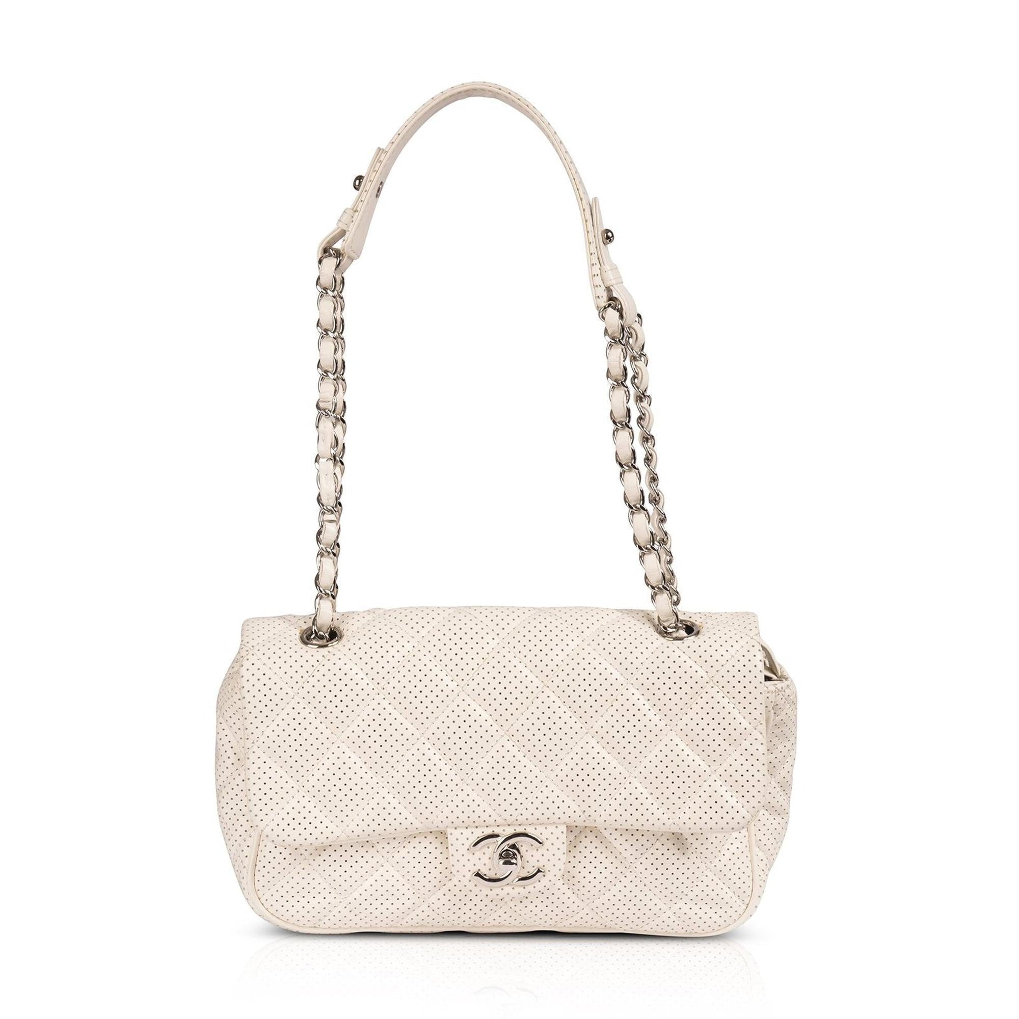 Chanel Medium Perforated Punch Flap Bag w/ Box