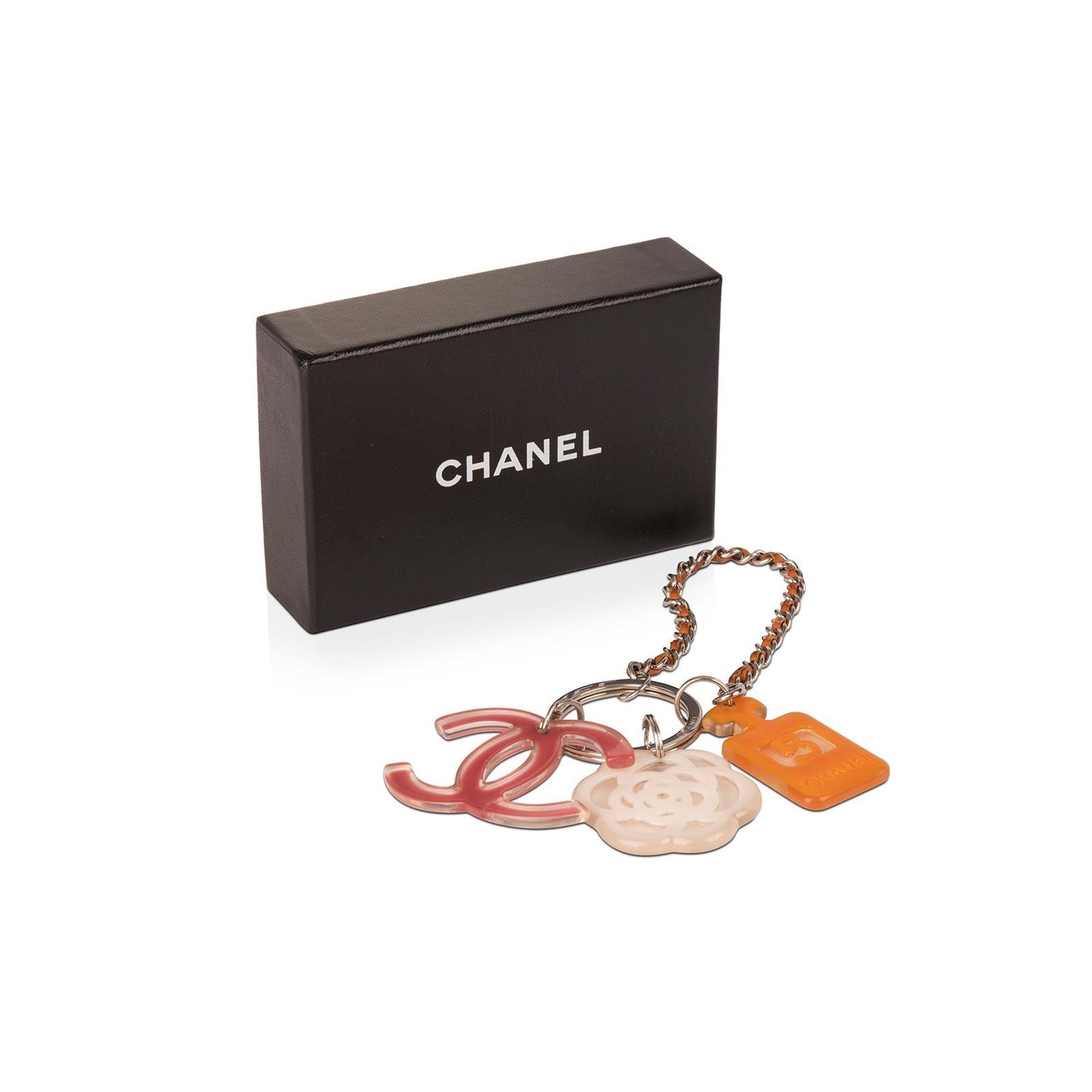 Chanel Multicolour Resin CC KeyChain & Bag Charm w/ Box