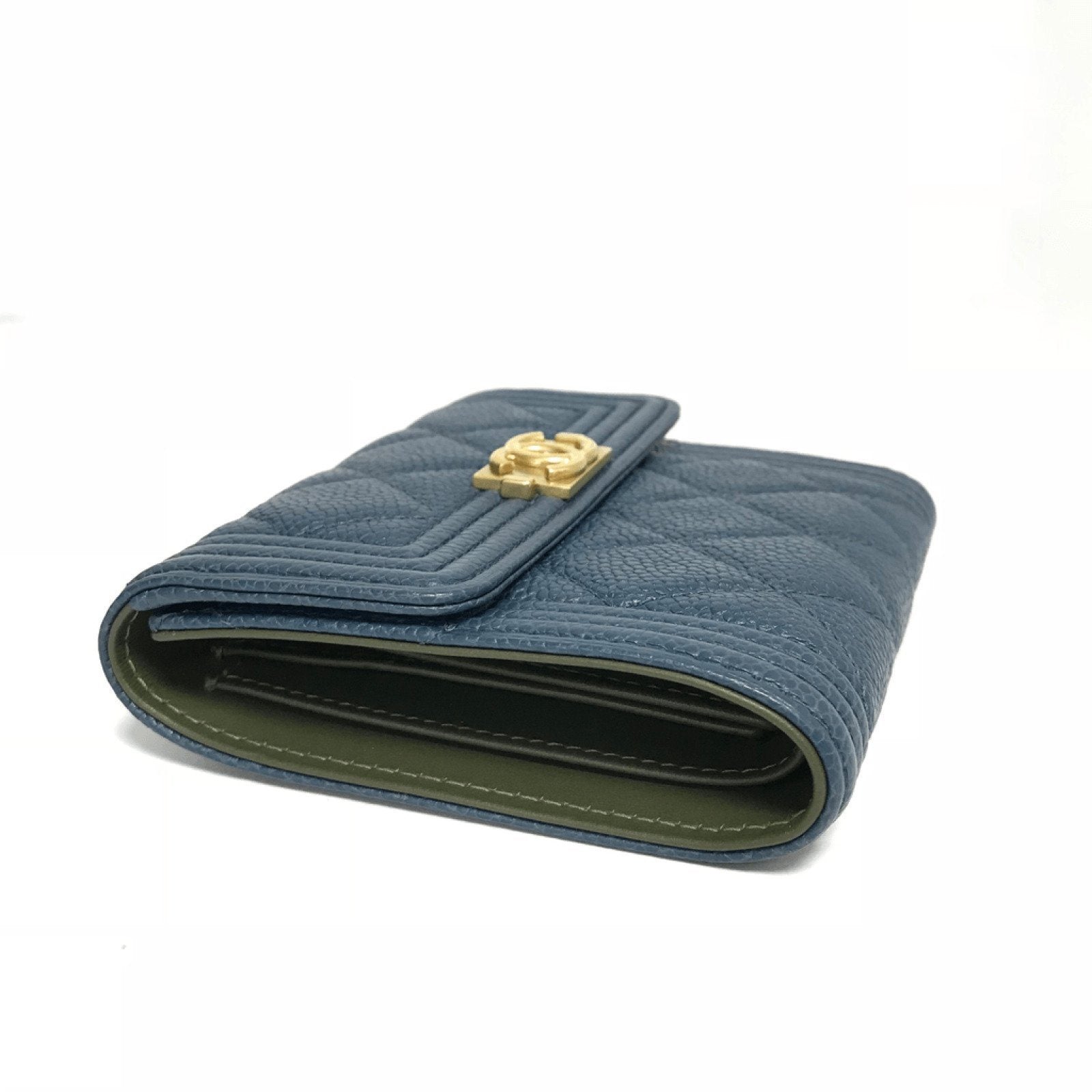 Chanel Navy Caviar Small Boy Wallet