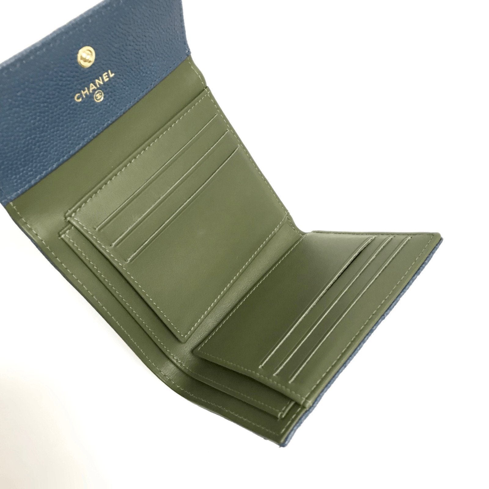 Chanel Navy Caviar Small Boy Wallet