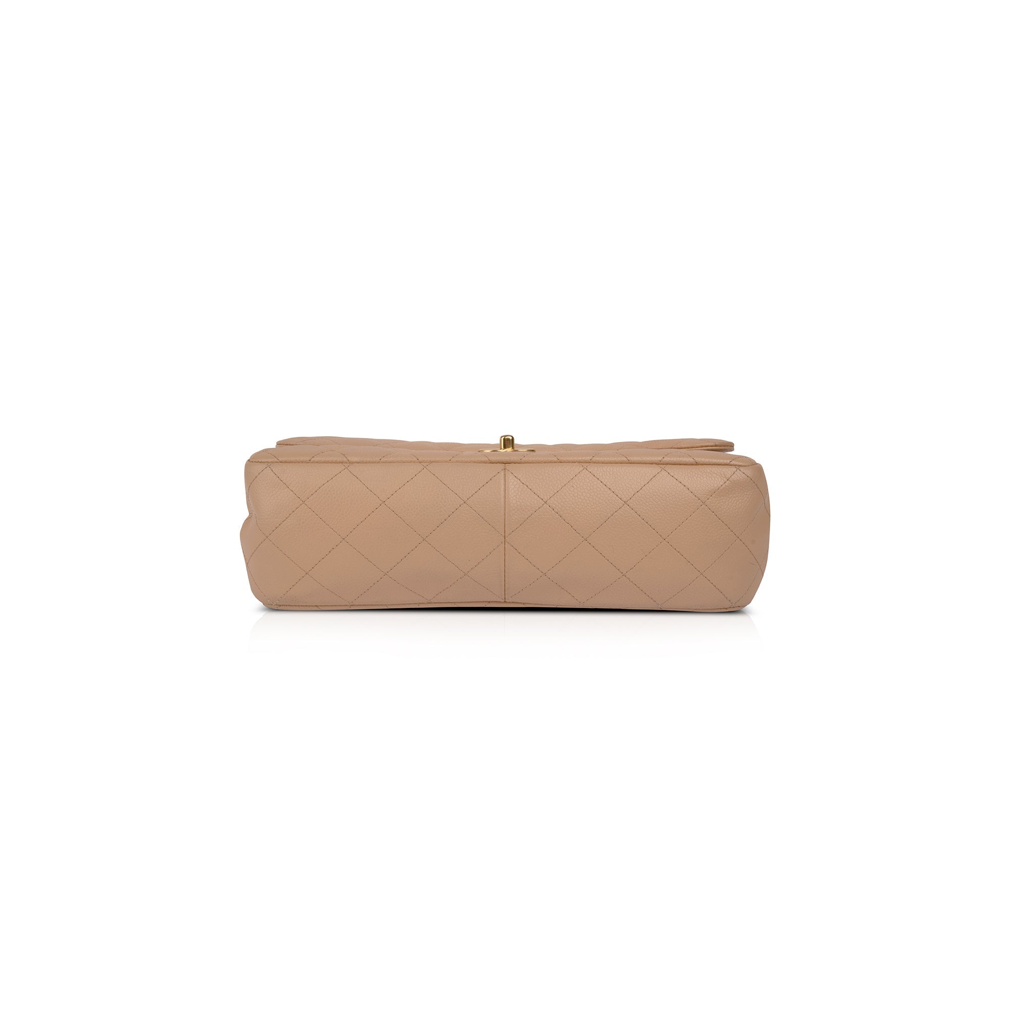 Chanel Neutral Caviar Classic Jumbo Double Flap Bag w/ Box