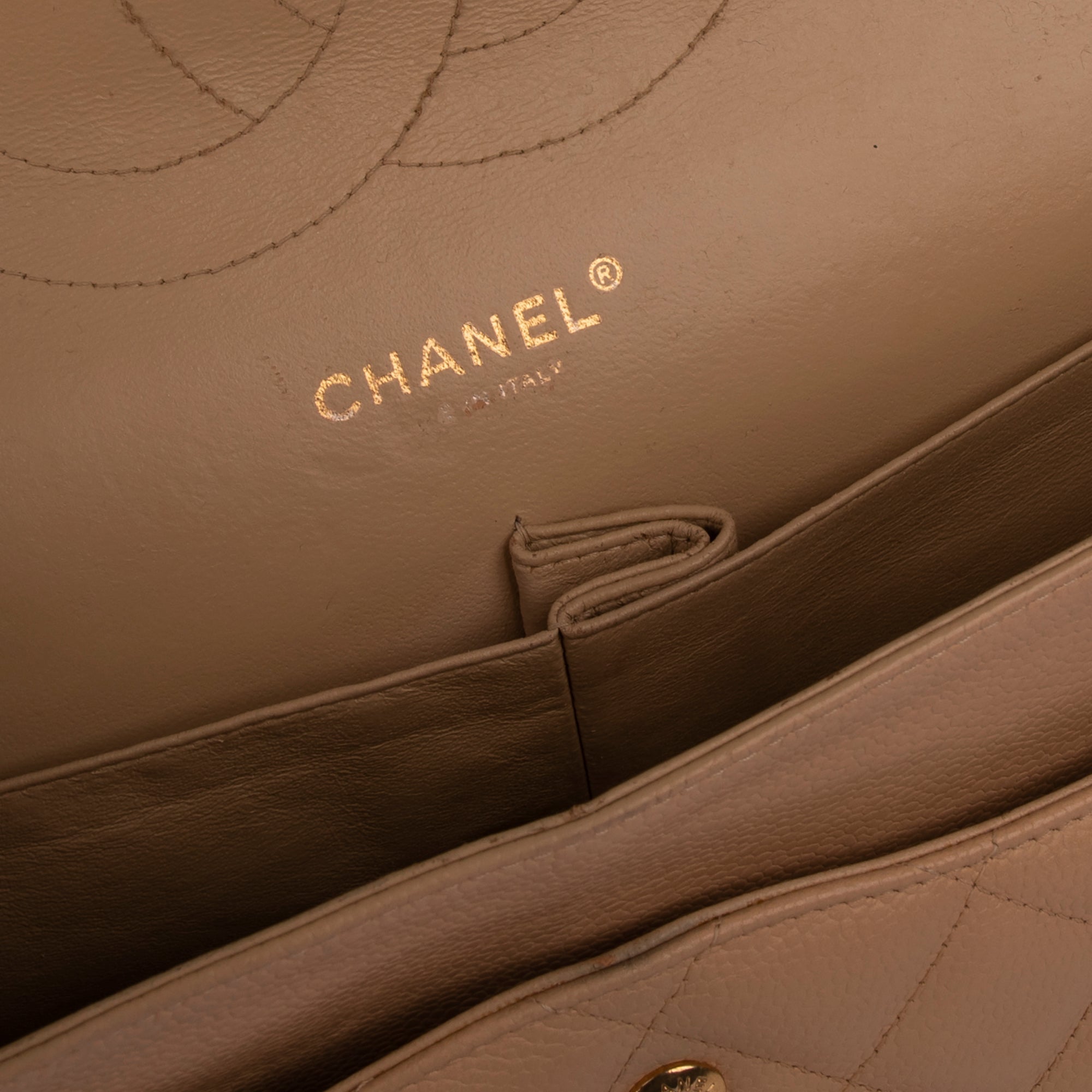 Chanel Neutral Caviar Classic Jumbo Double Flap Bag w/ Box