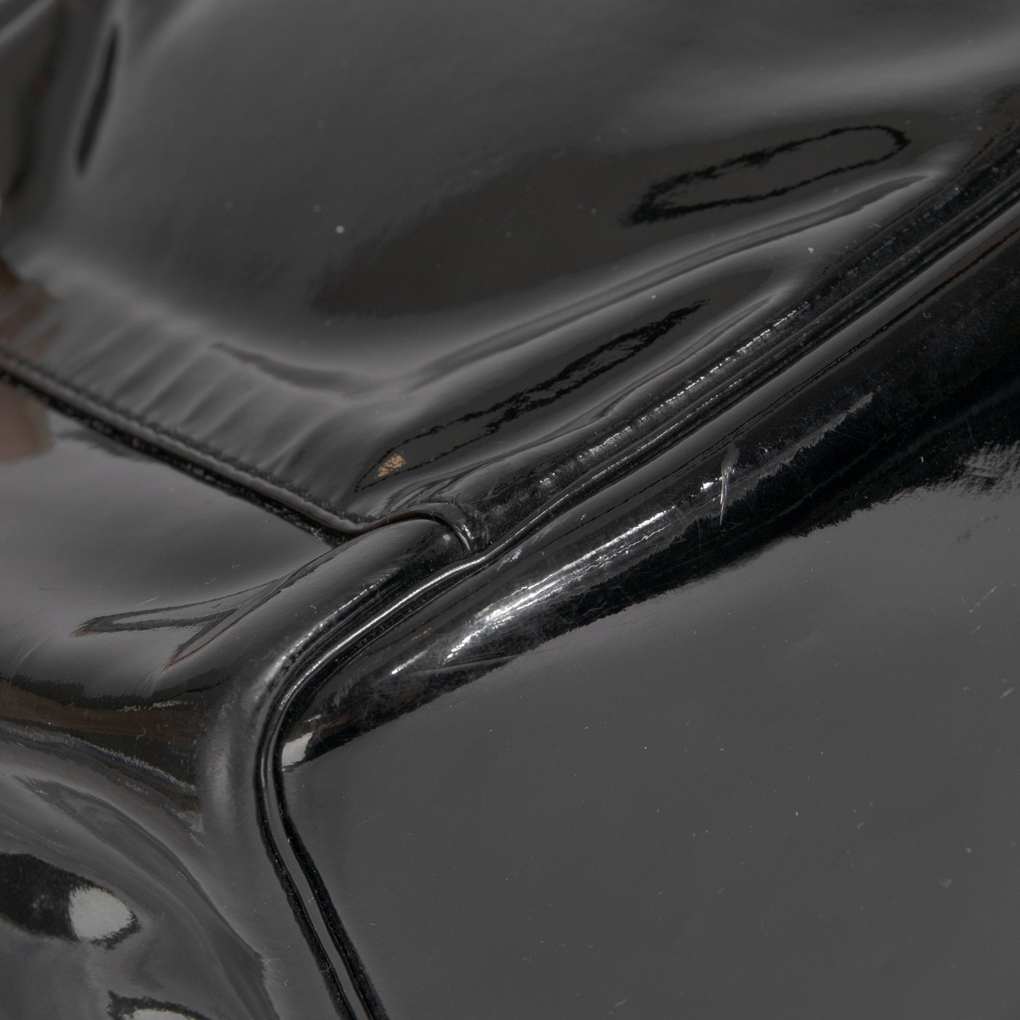 Chanel Perforated CC Patent Leather Tote