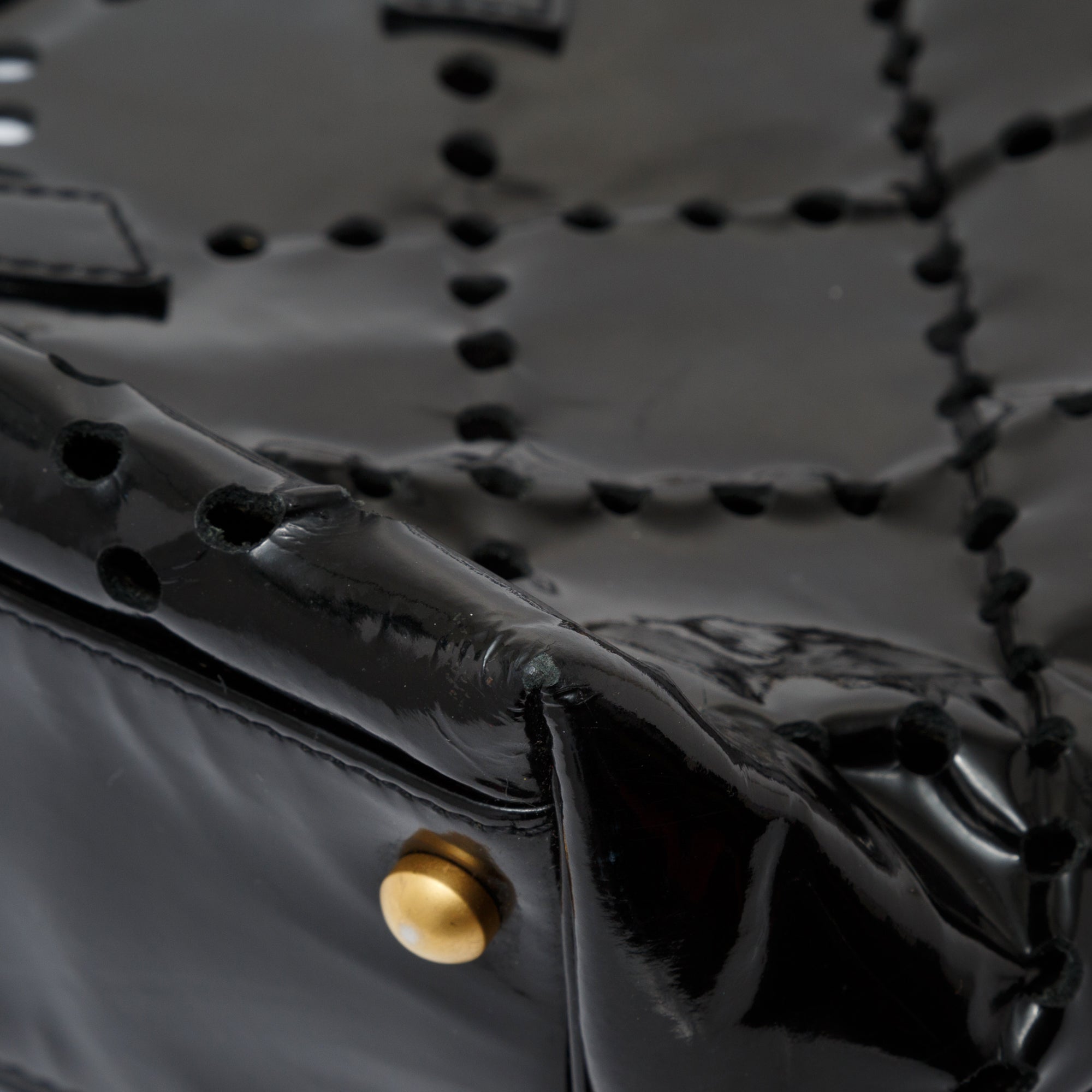 Chanel Perforated Patent CC Tote