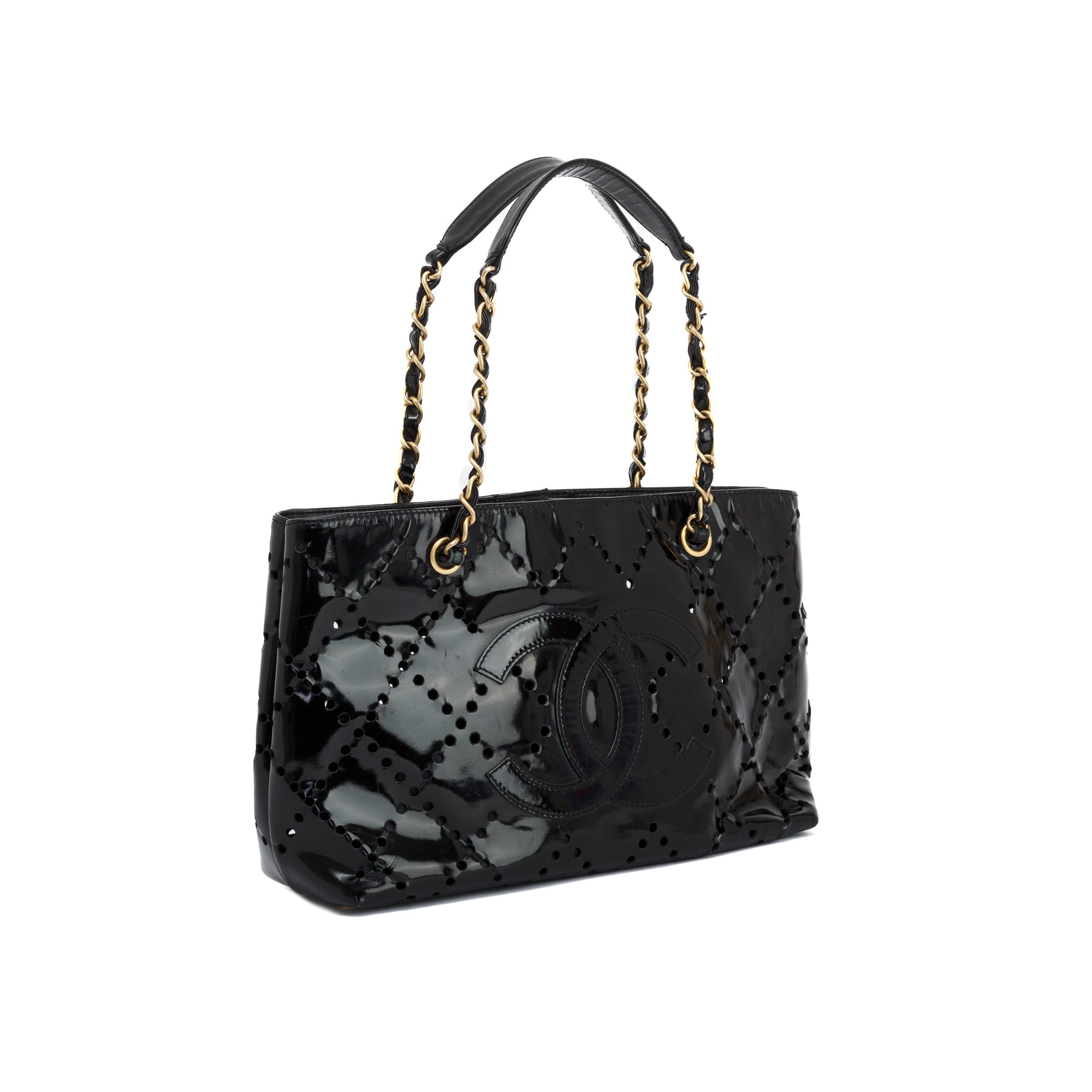 Chanel Perforated Patent CC Tote