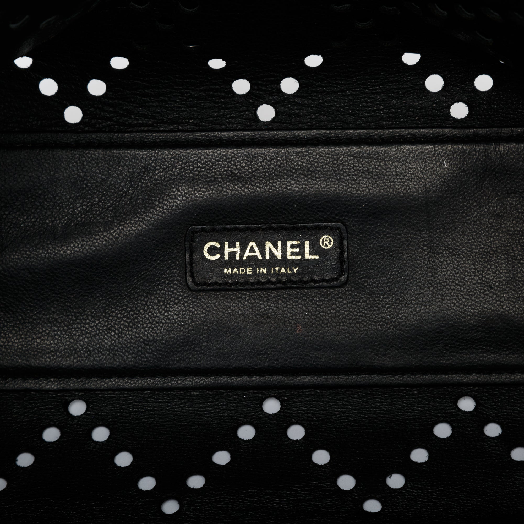 Chanel Perforated Patent CC Tote