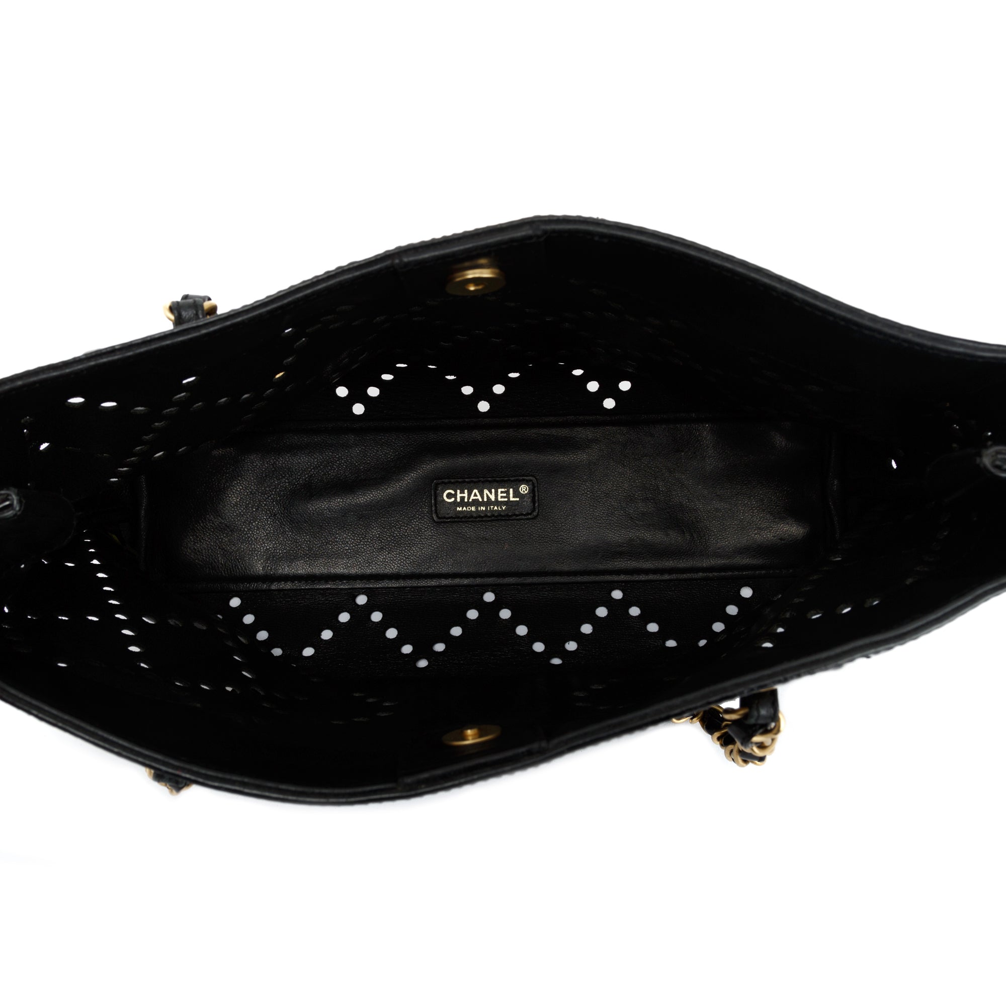 Chanel Perforated Patent CC Tote